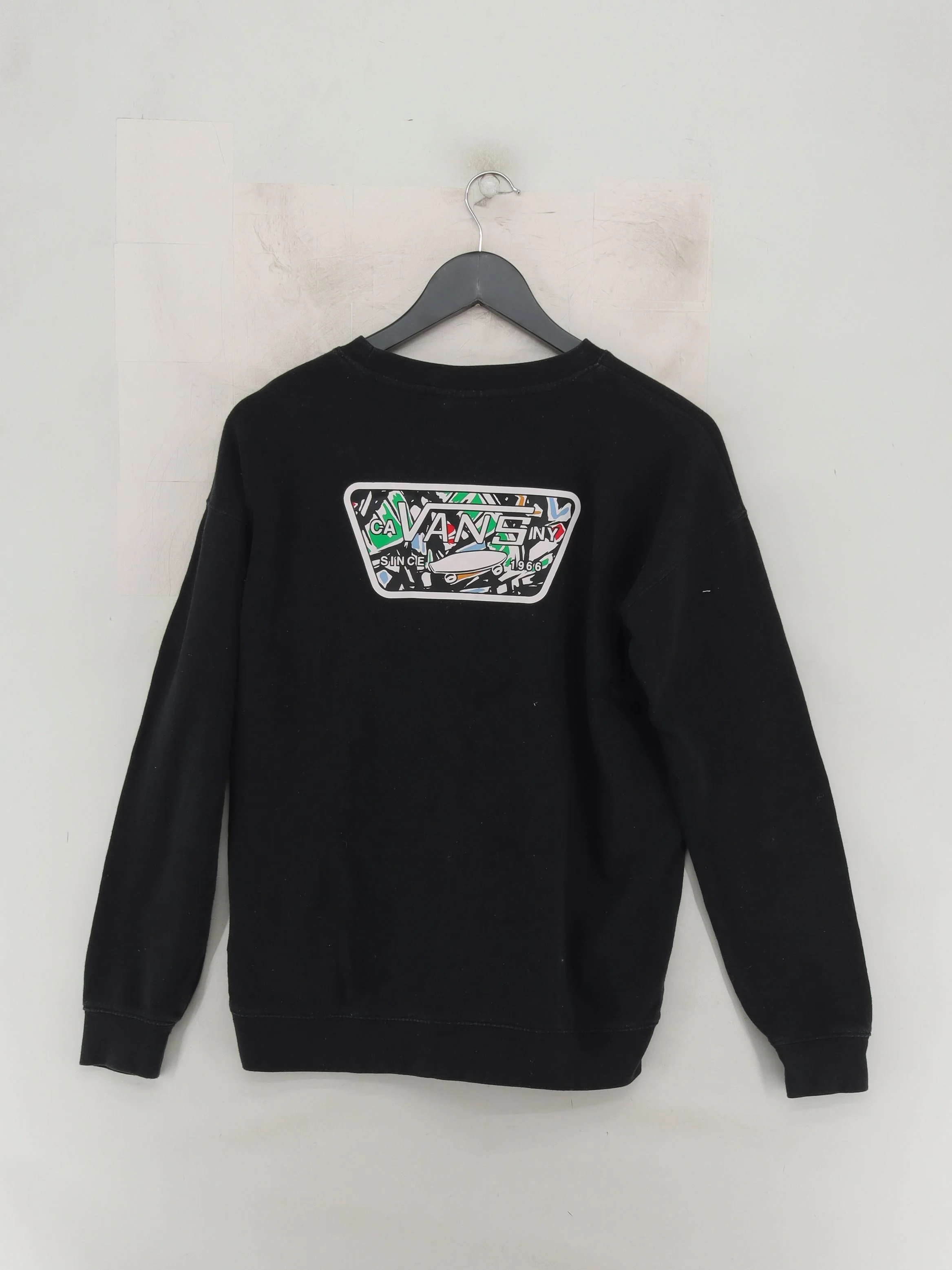 Vans Men's Hoodie S Black Graphic Cotton with Polyester Pullover - Image 2