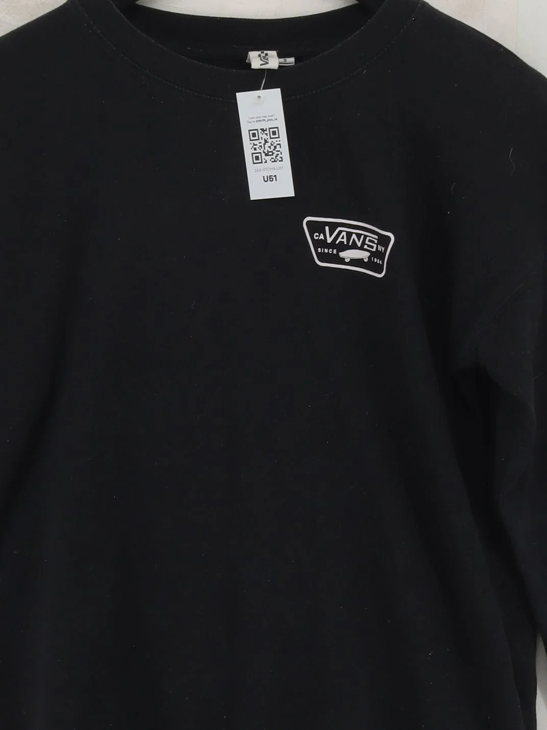 Vans Men's Hoodie S Black Graphic Cotton with Polyester Pullover - Image 3