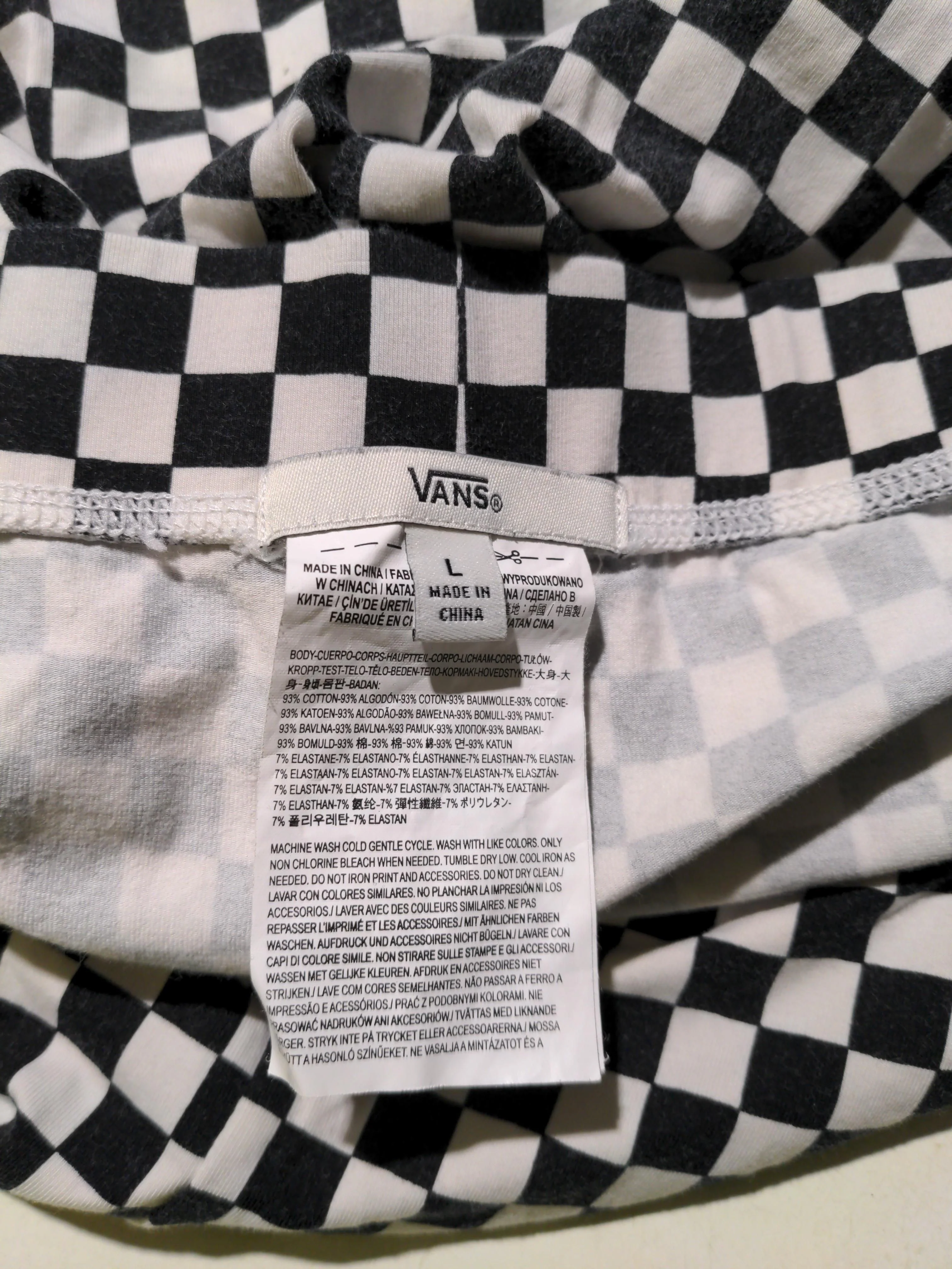 Vans Women's Shorts L Multi Checkered Cotton with Elastane Sweat - Image 6