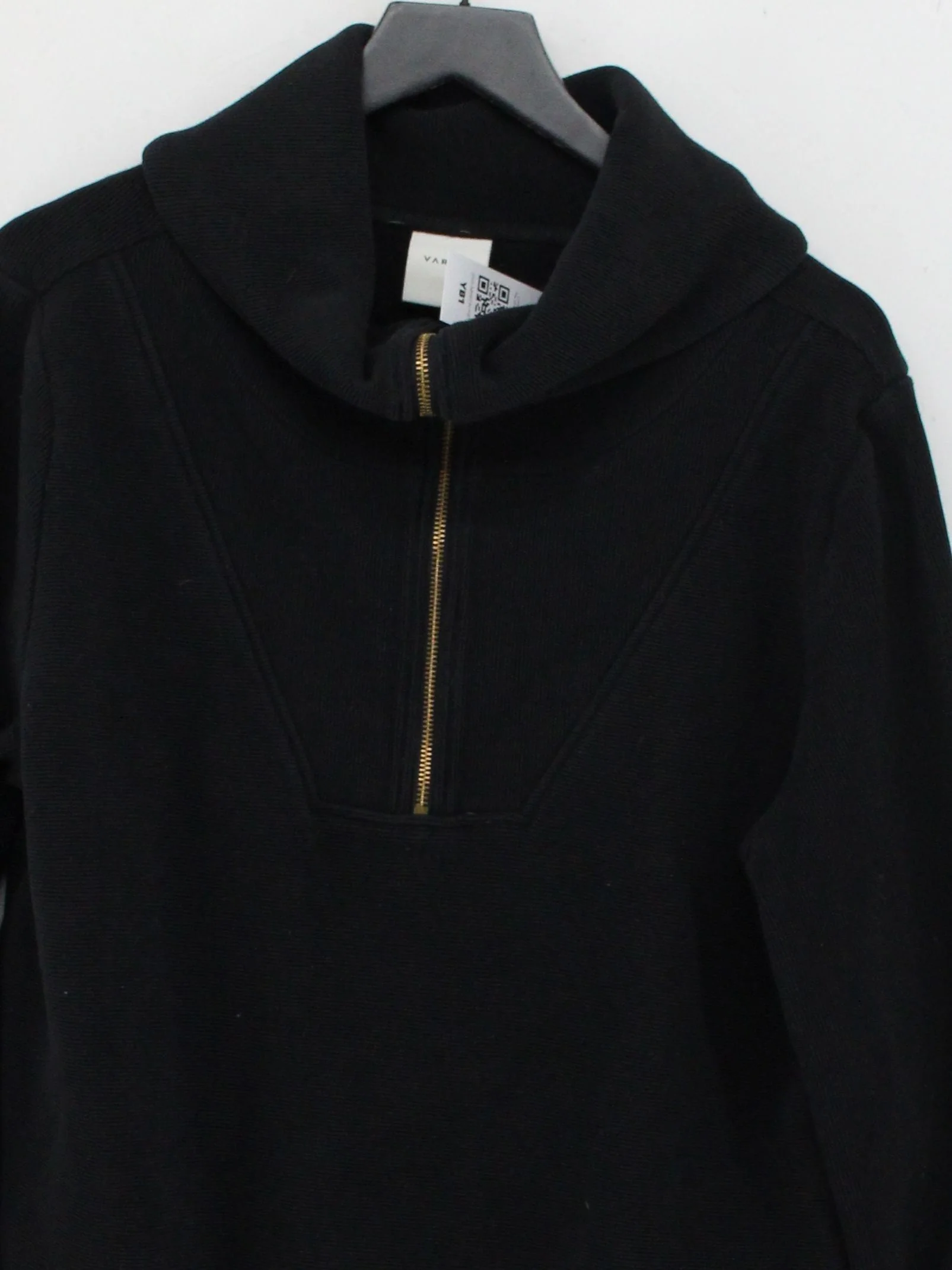 Varley Women's Hoodie L Black Cotton with Polyester, Elastane Pullover - Image 3
