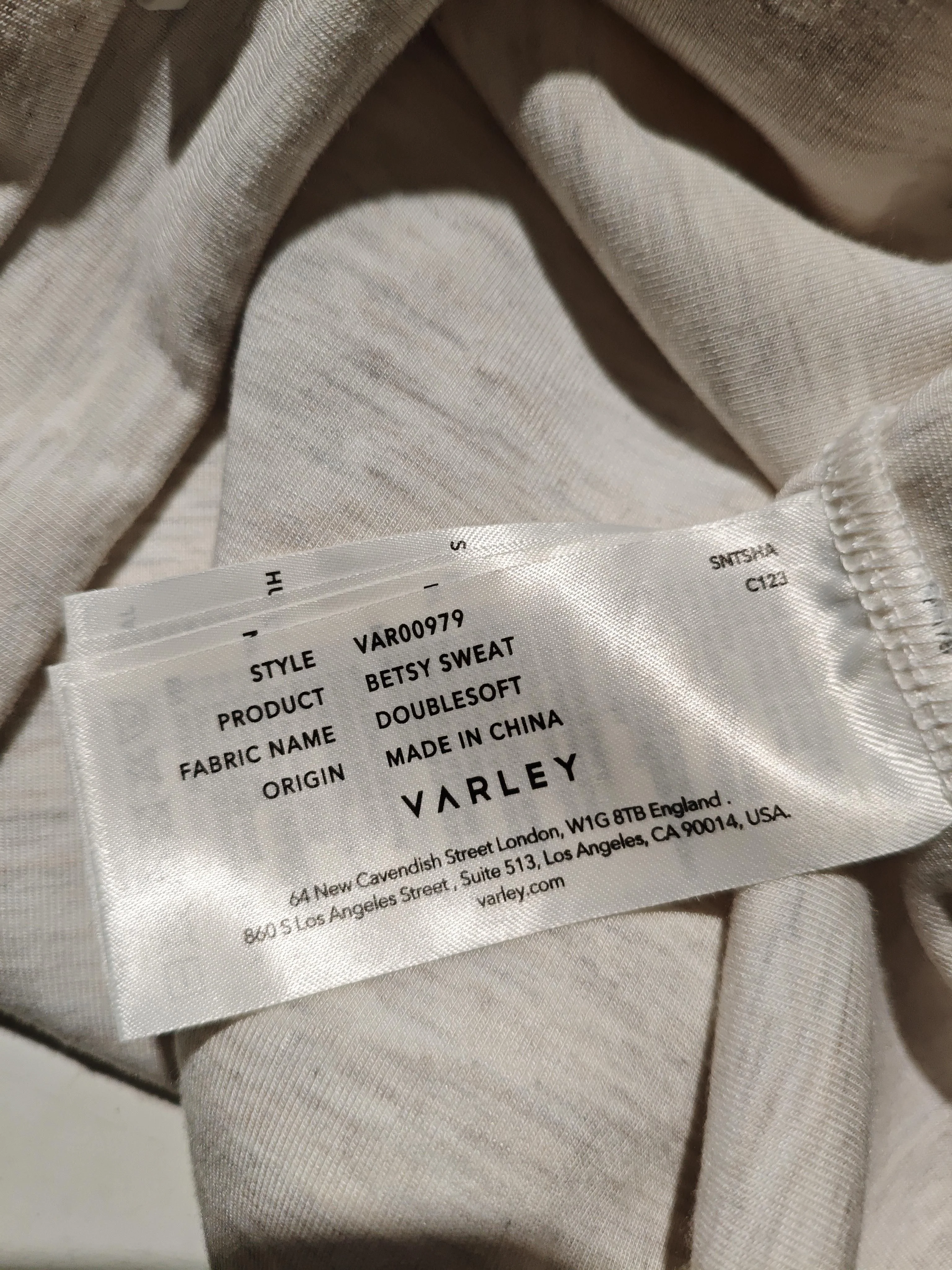 Varley Women's Hoodie XXL Cream Cotton with Polyester, Elastane Pullover - Image 6