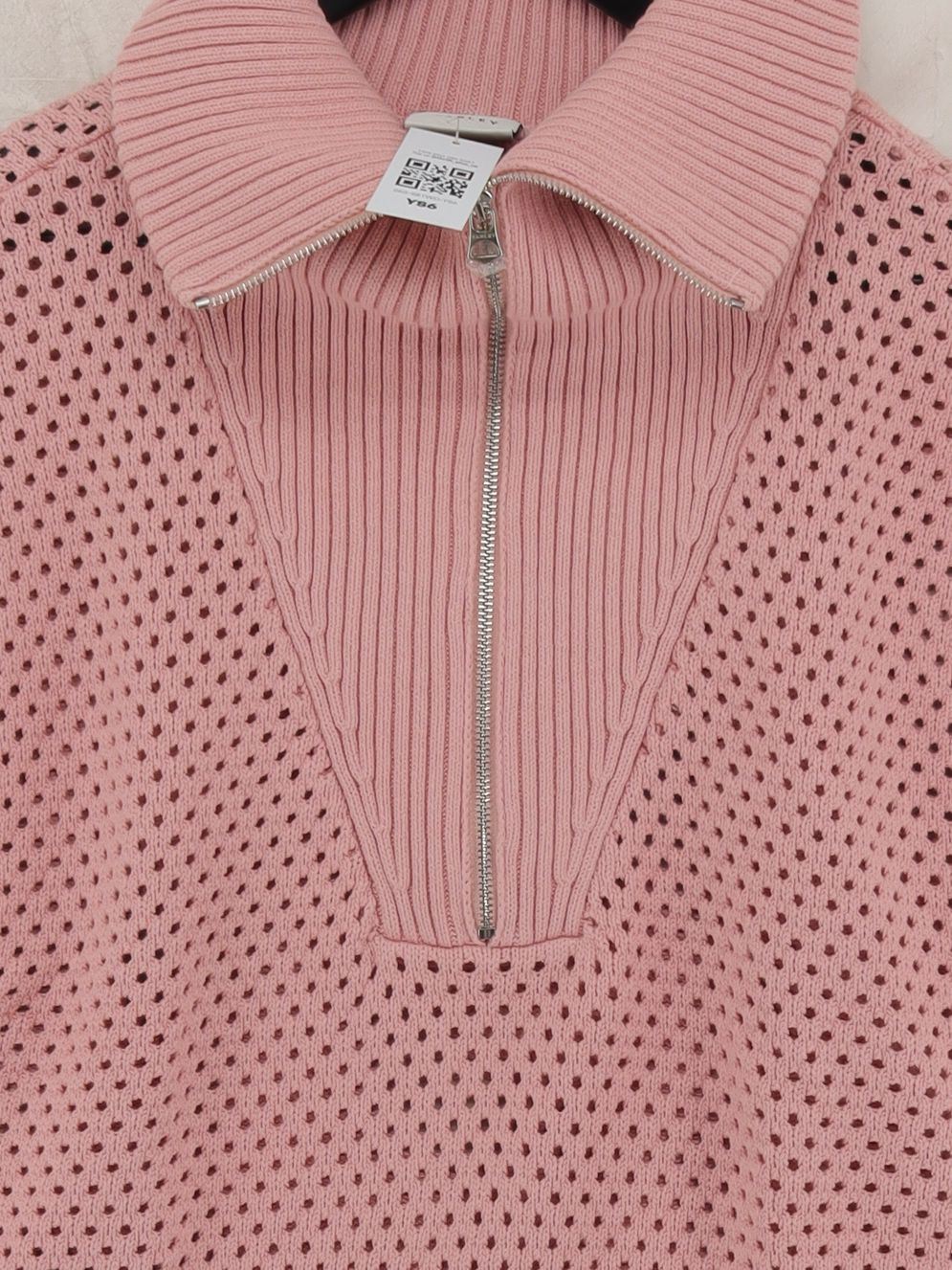 Varley Women's Jumper L Pink 100% Cotton Collared Vest - Image 3