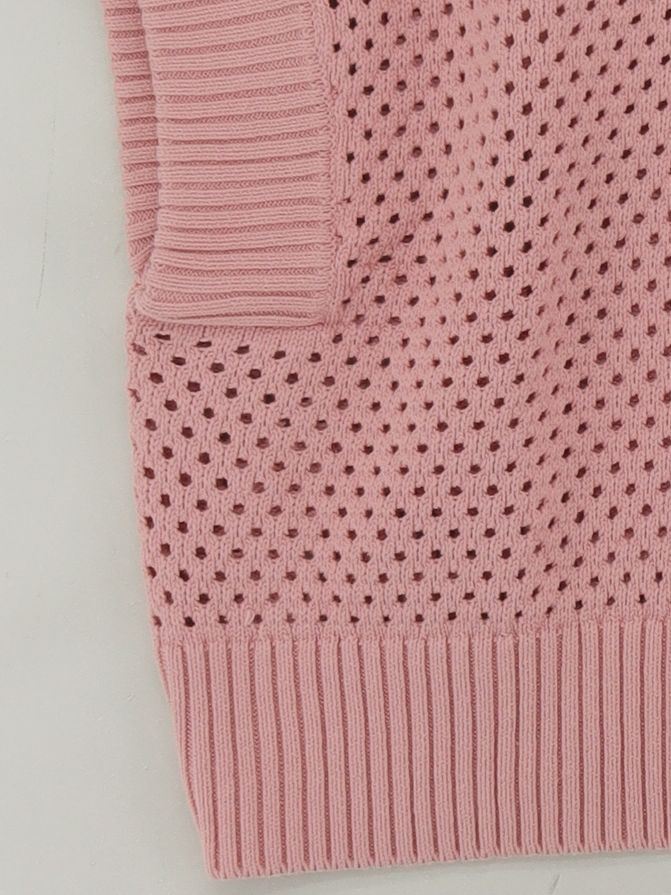 Varley Women's Jumper L Pink 100% Cotton Collared Vest - Image 4