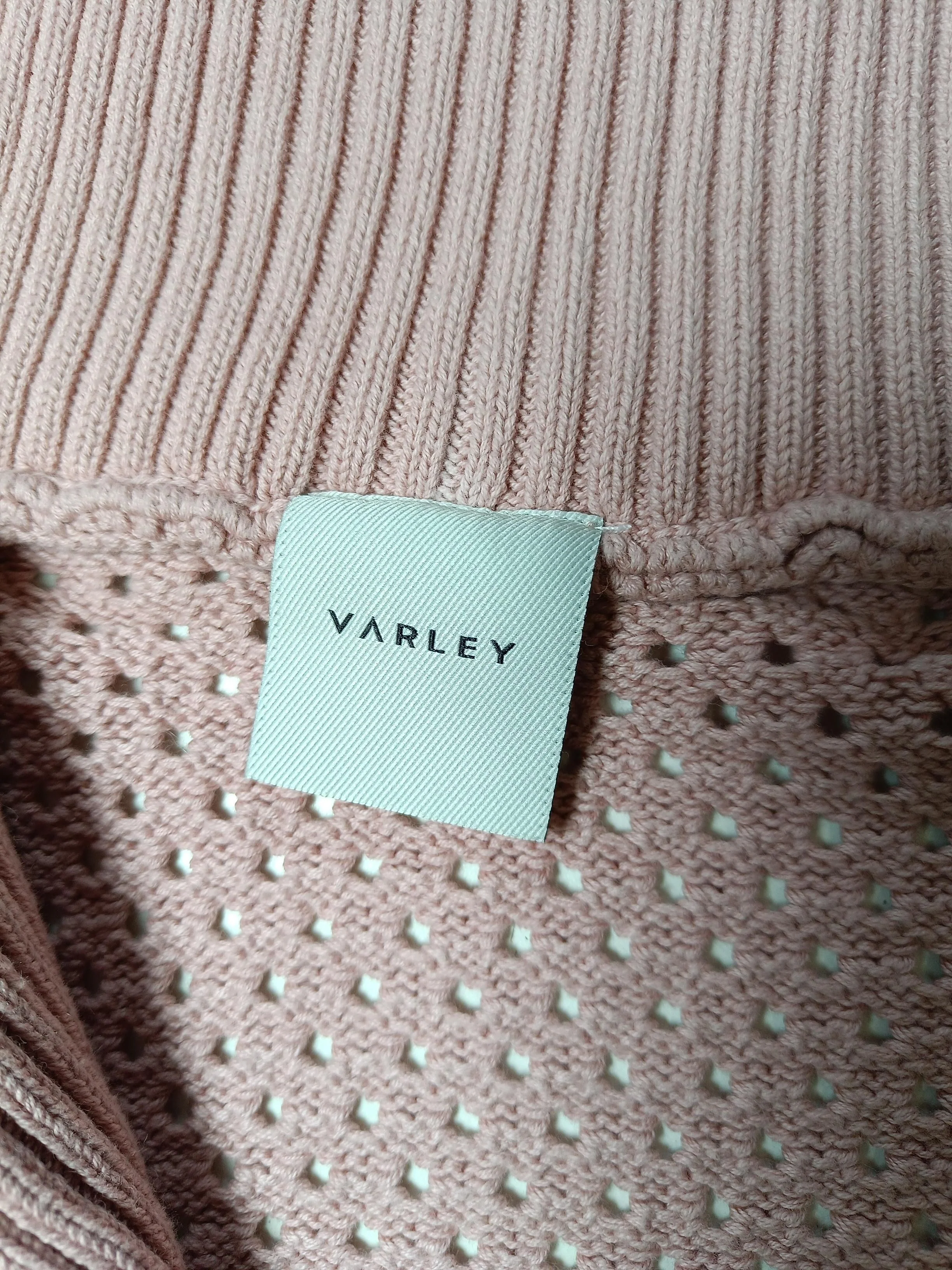 Varley Women's Jumper L Pink 100% Cotton Collared Vest - Image 5