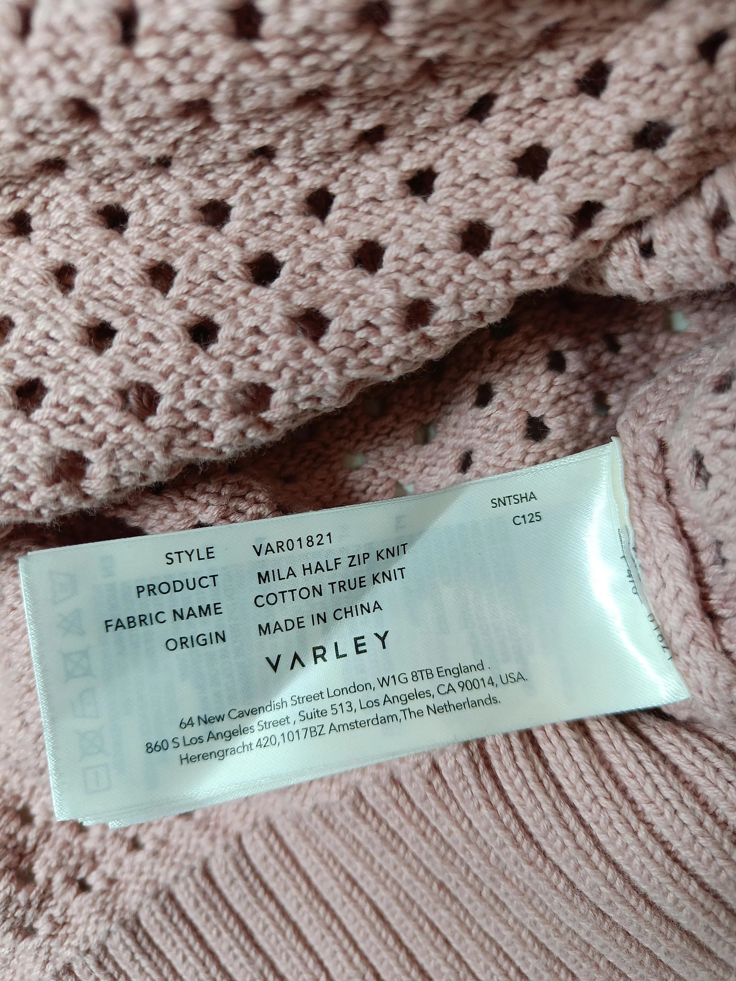 Varley Women's Jumper L Pink 100% Cotton Collared Vest - Image 6