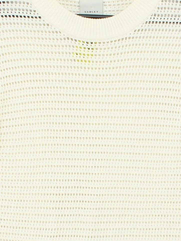 Varley Women's Top M Cream 100% Other Short Sleeve Round Neck Basic - Image 3