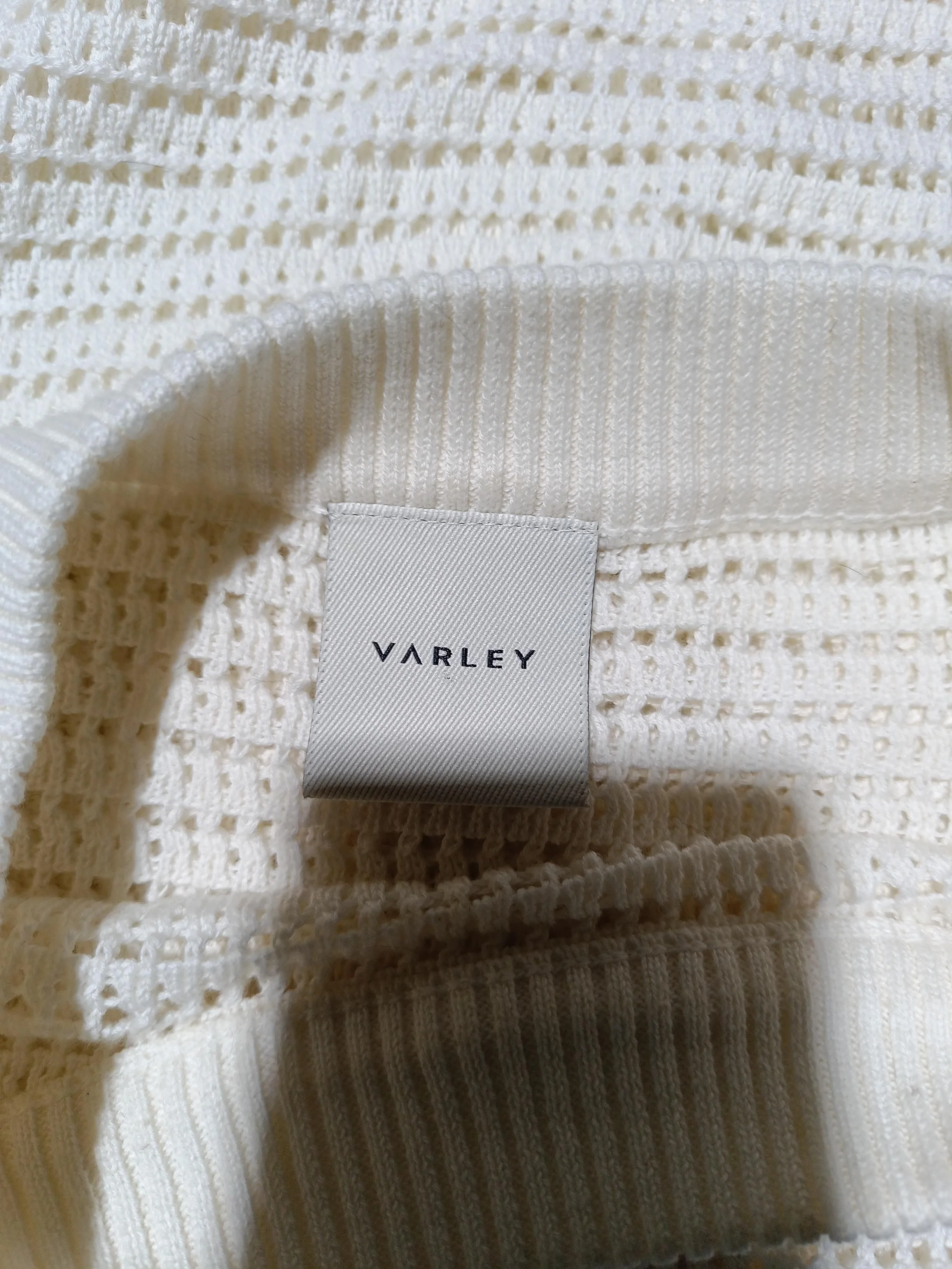 Varley Women's Top M Cream 100% Other Short Sleeve Round Neck Basic - Image 5