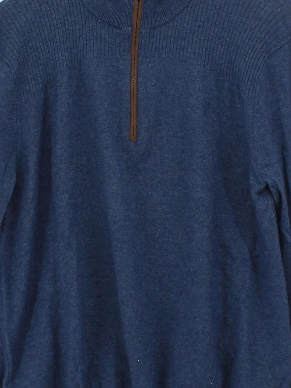 Vedoneire Men's Jumper L Blue Wool with Nylon High Neck Pullover - Image 3