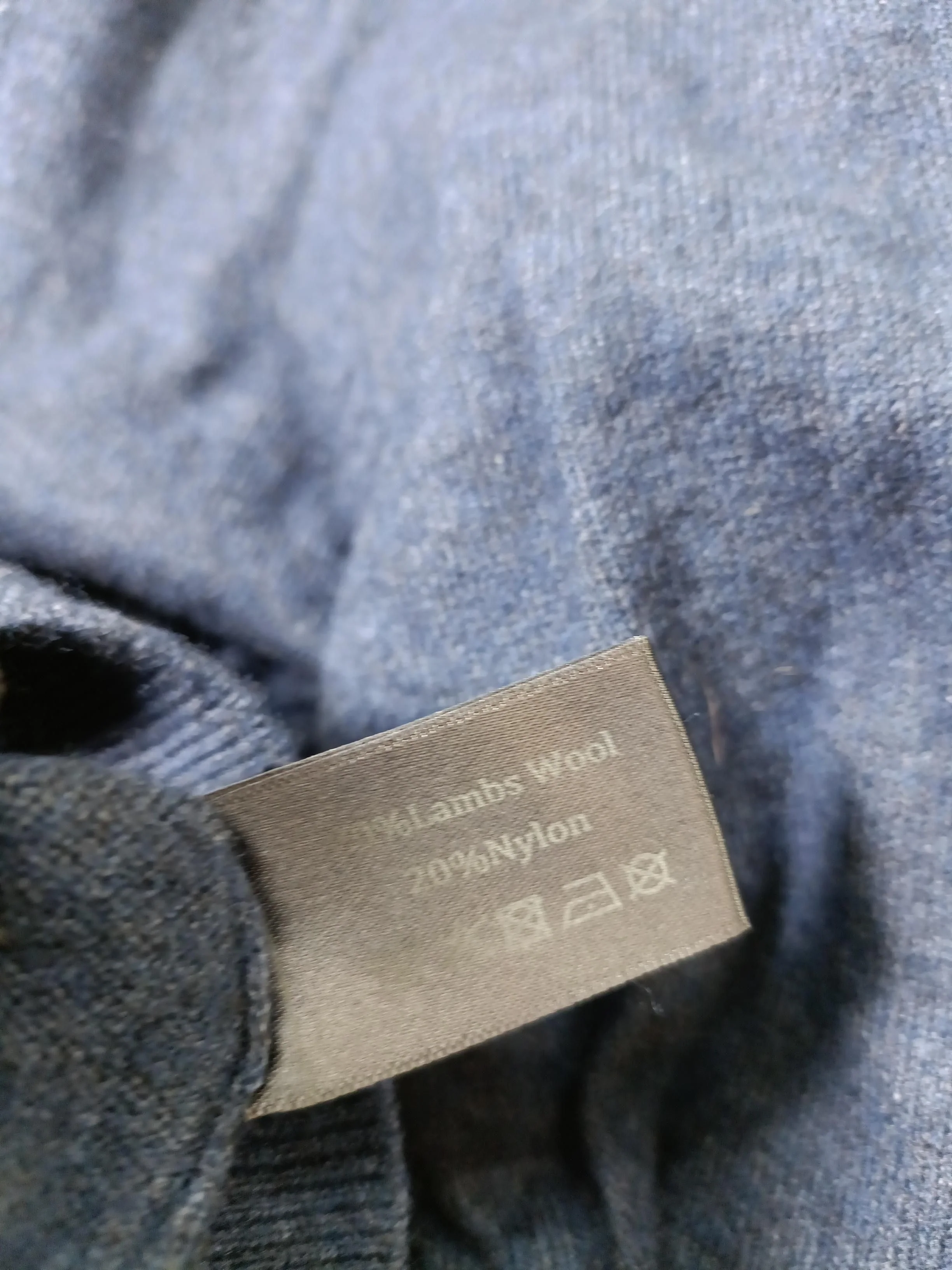 Vedoneire Men's Jumper L Blue Wool with Nylon High Neck Pullover - Image 6