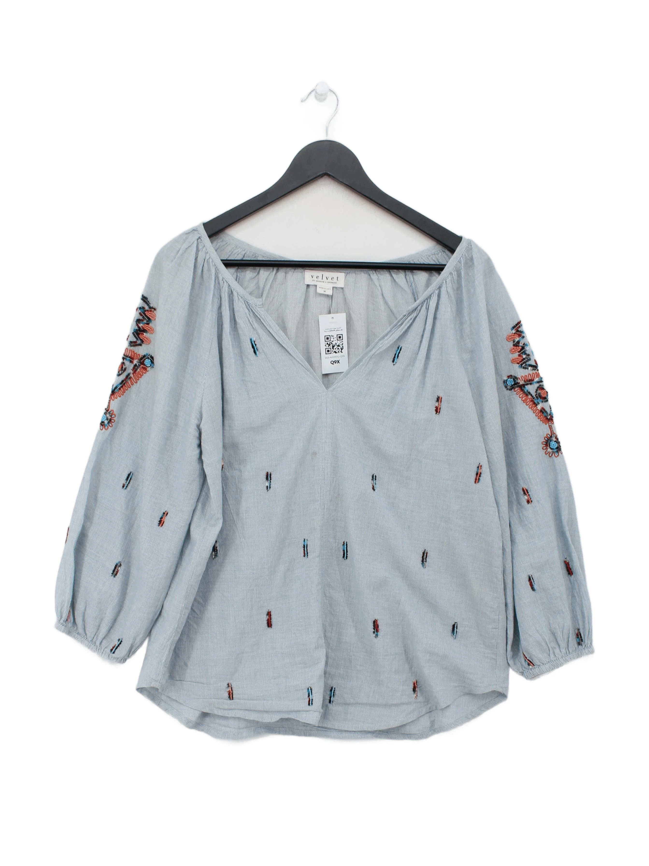 Velvet By Graham & Spencer Women's Blouse M Blue 100% Other Basic