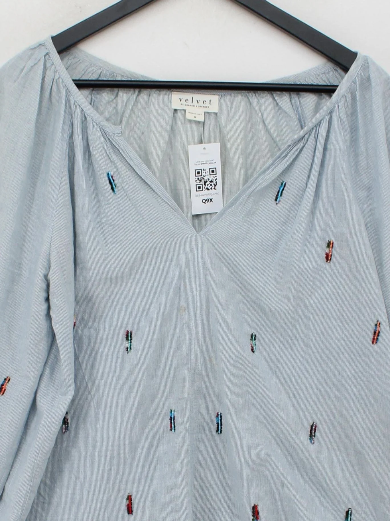 Velvet By Graham & Spencer Women's Blouse M Blue 100% Other Basic - Image 3