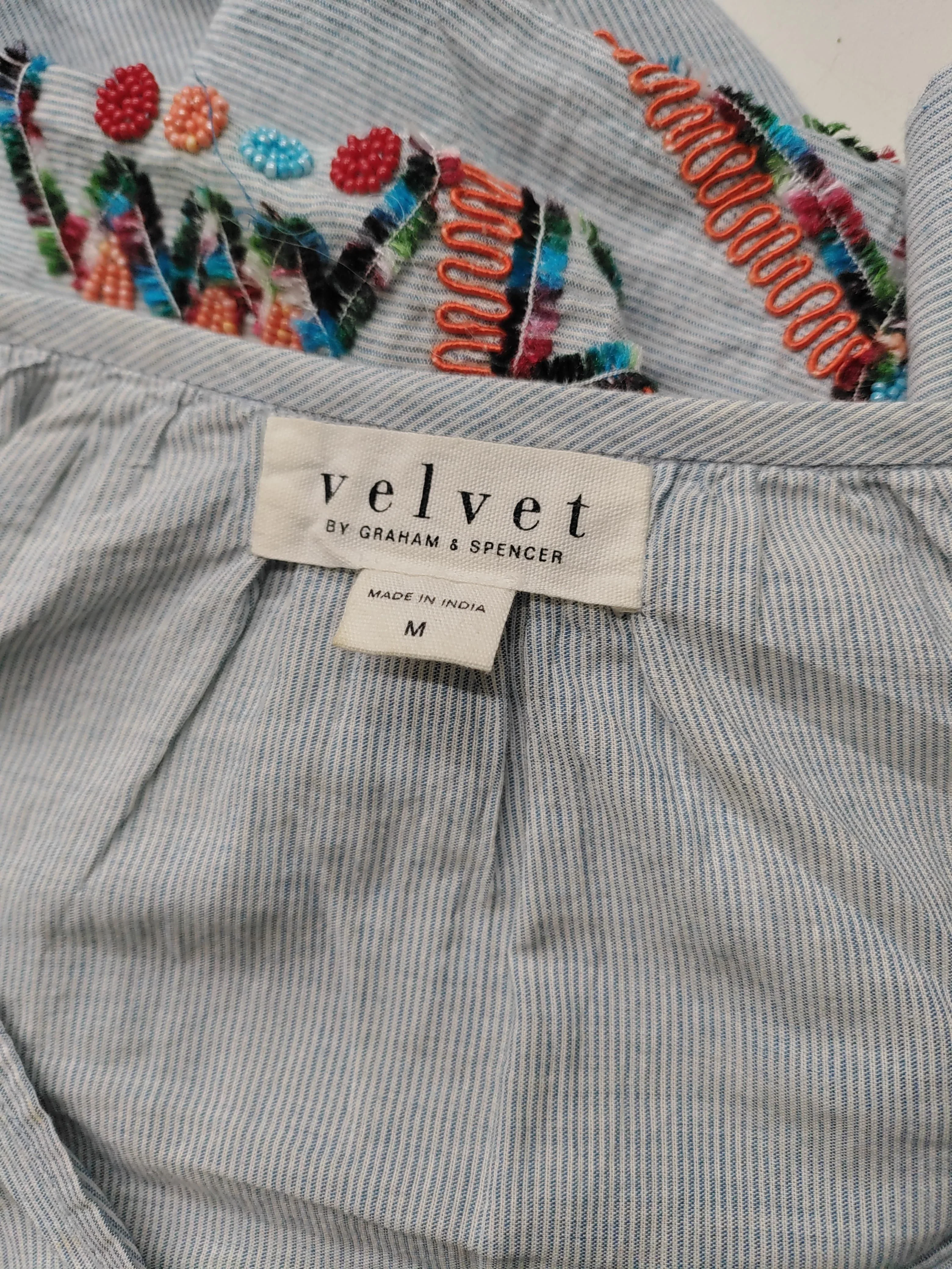Velvet By Graham & Spencer Women's Blouse M Blue 100% Other Basic - Image 6