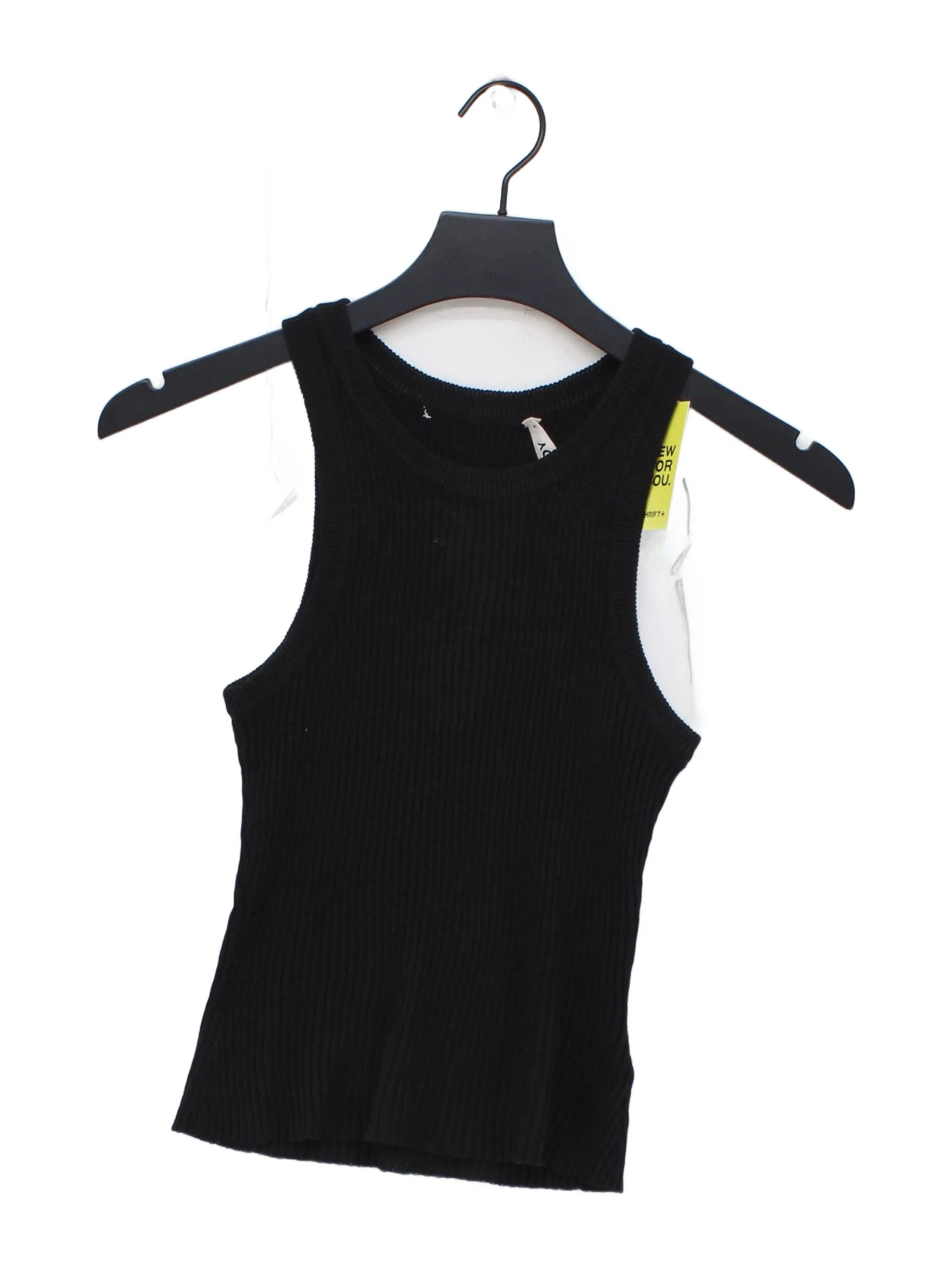 Venroy Women's T-Shirt S Black 100% Linen Sleeveless Round Neck Basic