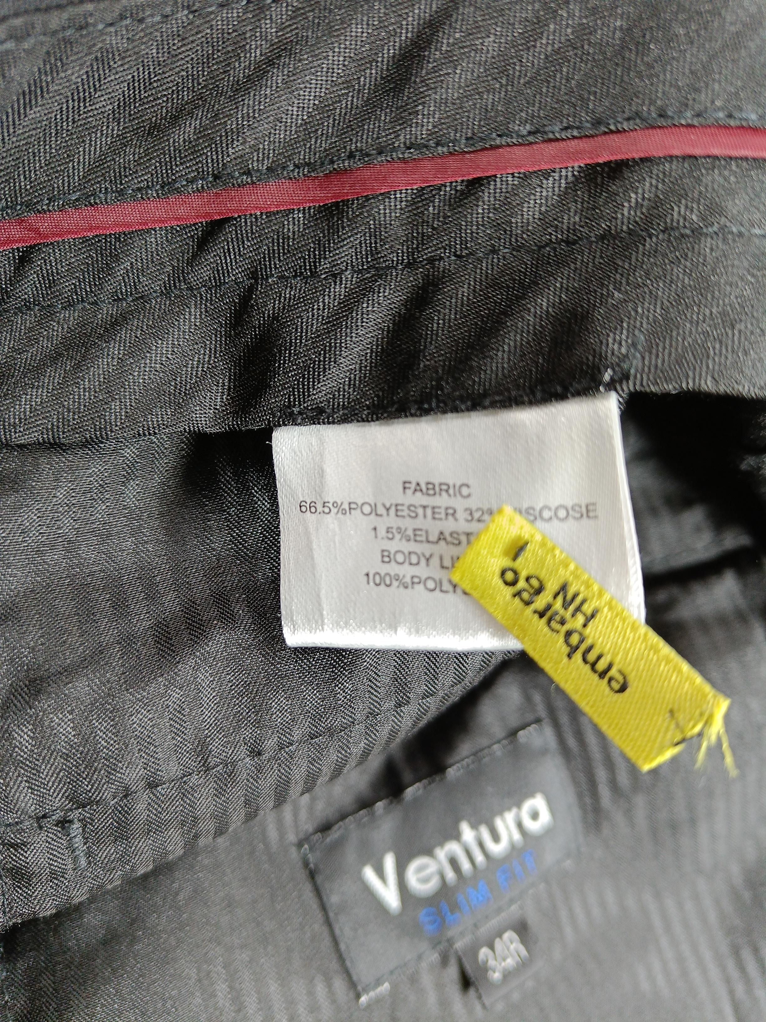 Ventura Men's Suit Trousers W 34 in Black Polyester - Image 6
