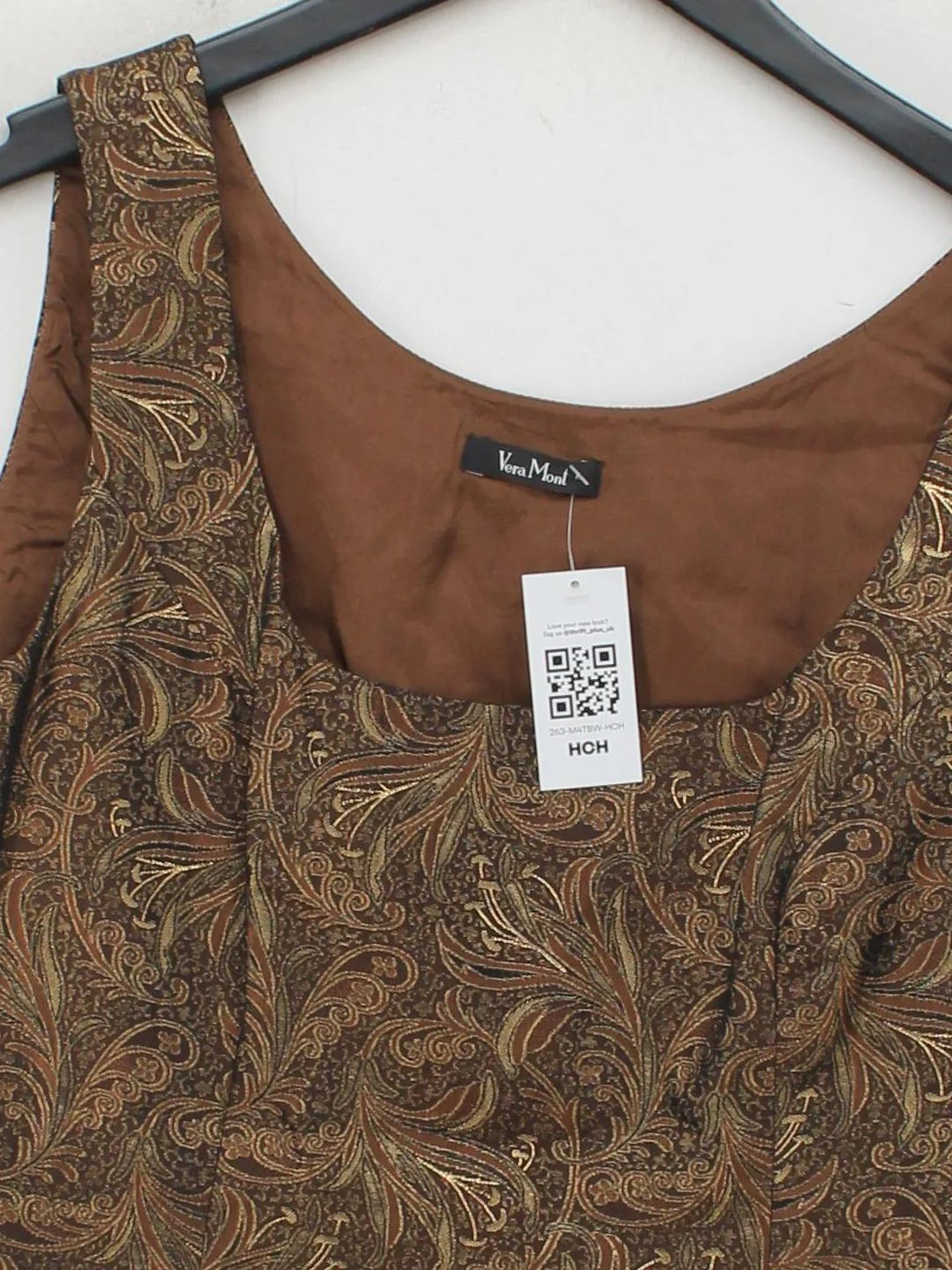 Vera Mont Women's Top UK 14 Brown Acetate with Other Basic - Image 3