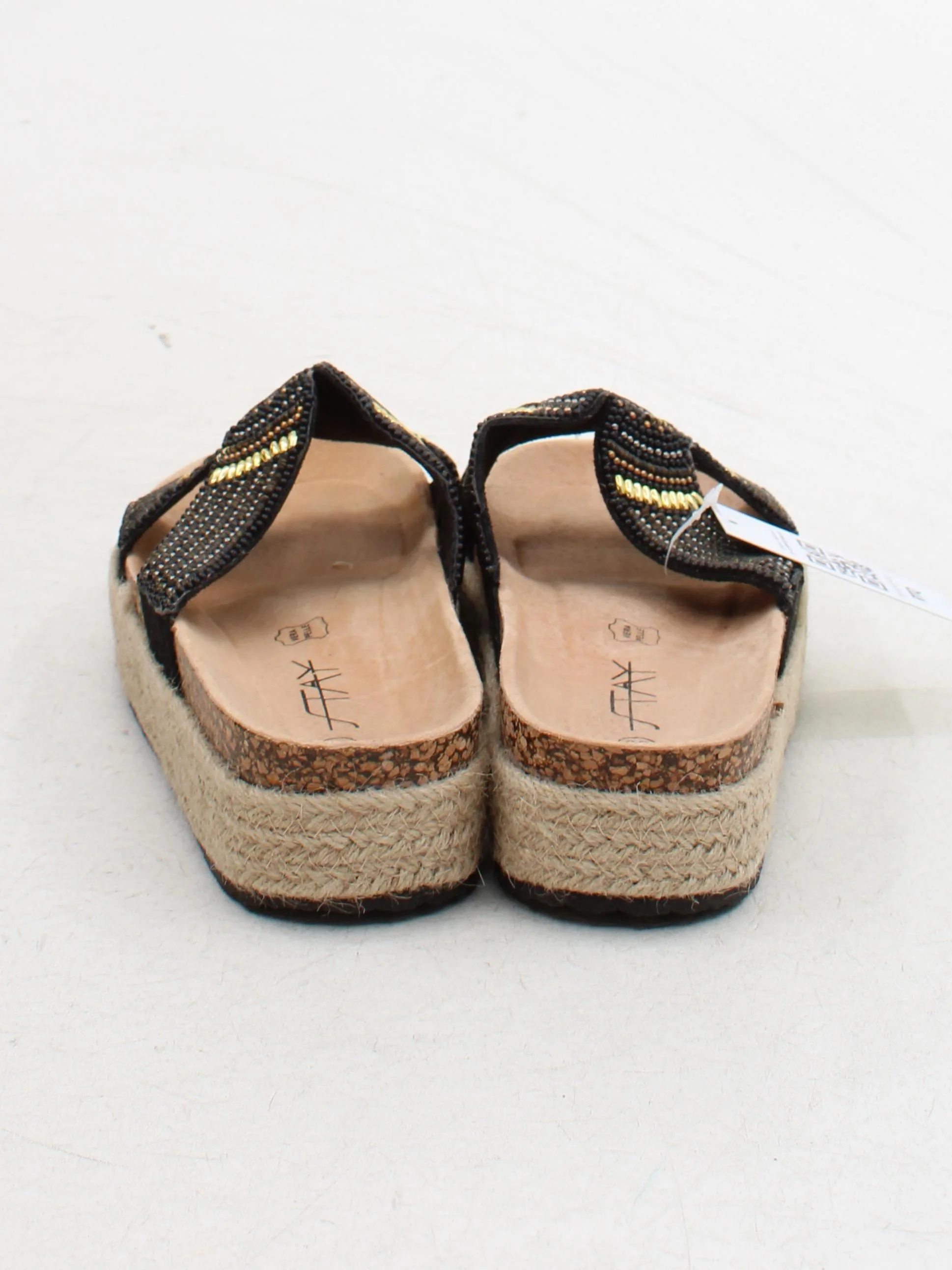 Vera Pelle Women's Sandals UK 6 Black 100% Leather Espadrille - Image 3