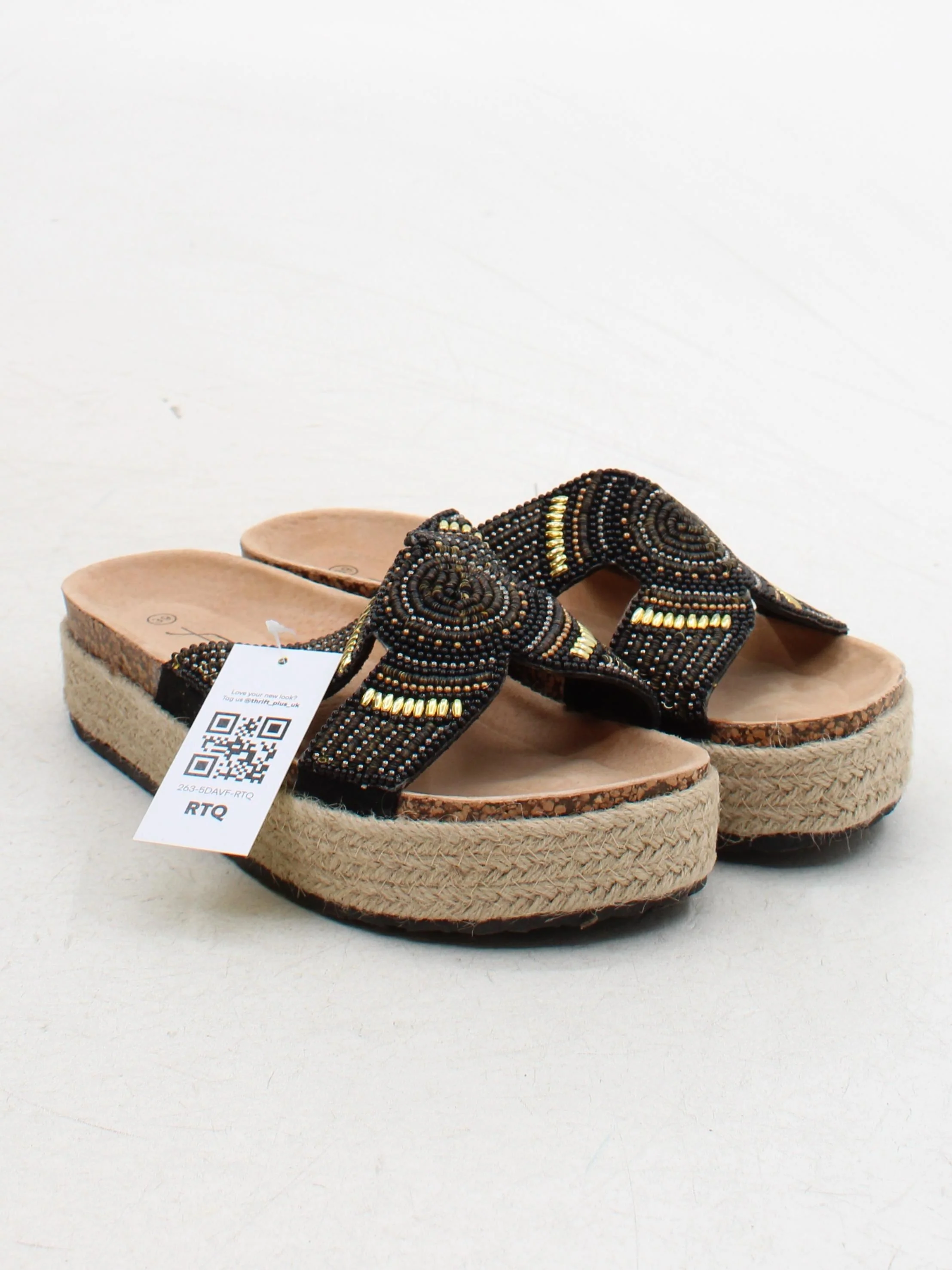 Vera Pelle Women's Sandals UK 6 Black 100% Leather Espadrille - Image 4