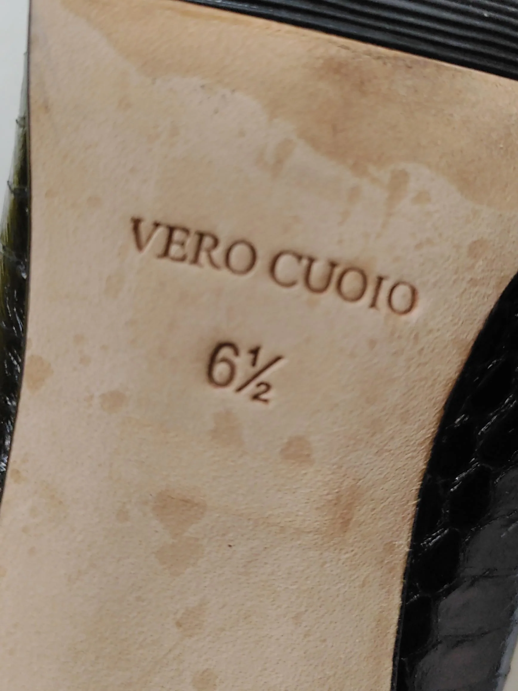 Vero Cuoio Women's Heels UK 4.5 Black Animal Print 100% Leather Court - Image 10