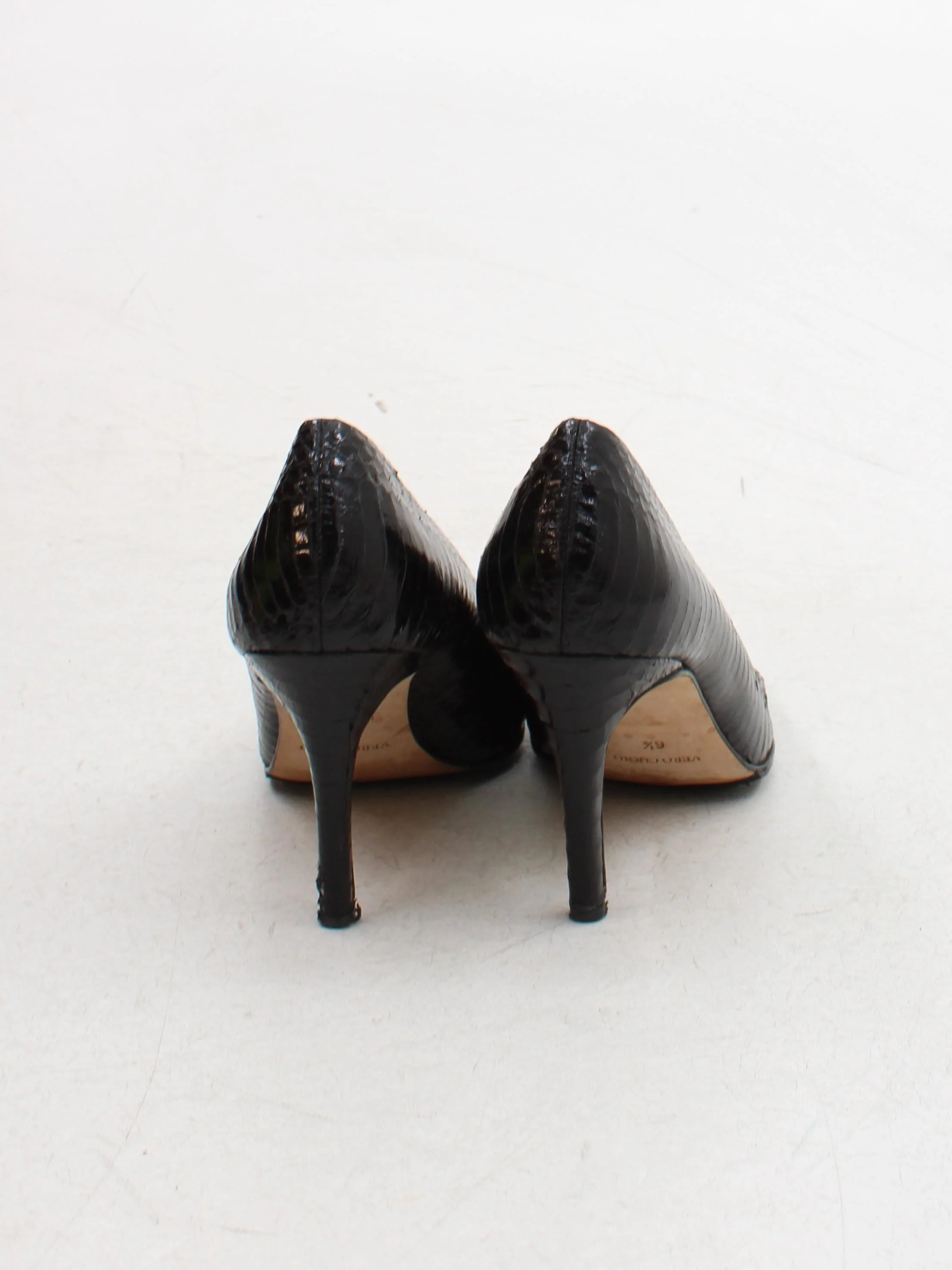 Vero Cuoio Women's Heels UK 4.5 Black Animal Print 100% Leather Court - Image 3