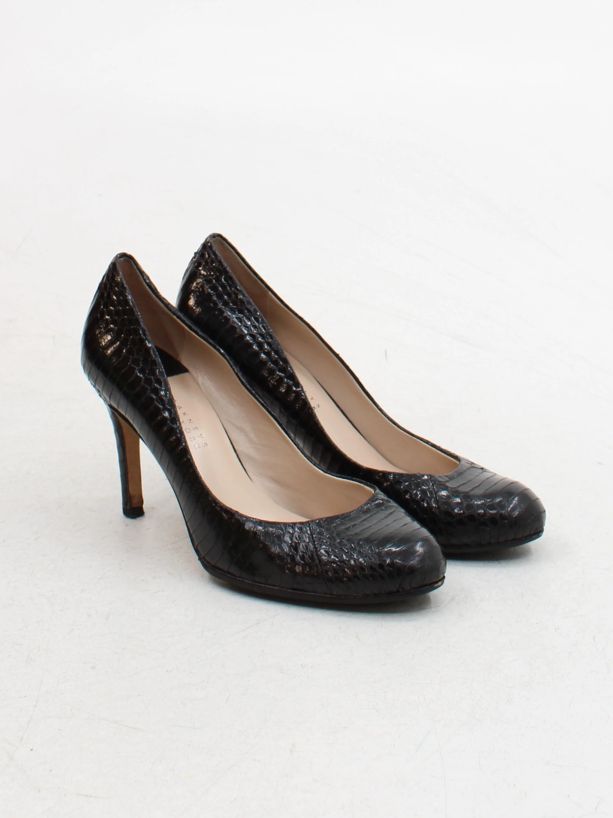 Vero Cuoio Women's Heels UK 4.5 Black Animal Print 100% Leather Court - Image 4