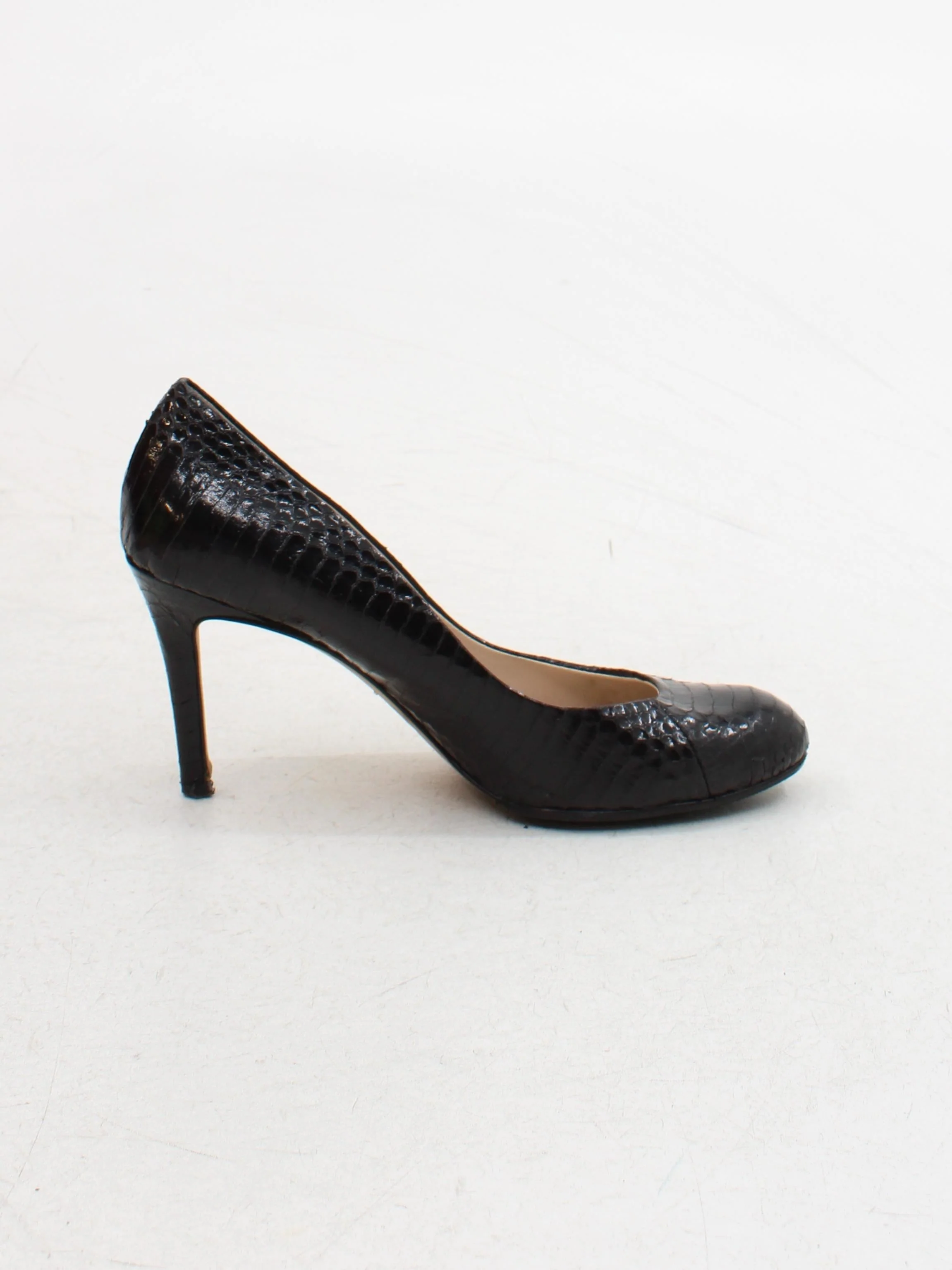 Vero Cuoio Women's Heels UK 4.5 Black Animal Print 100% Leather Court - Image 5
