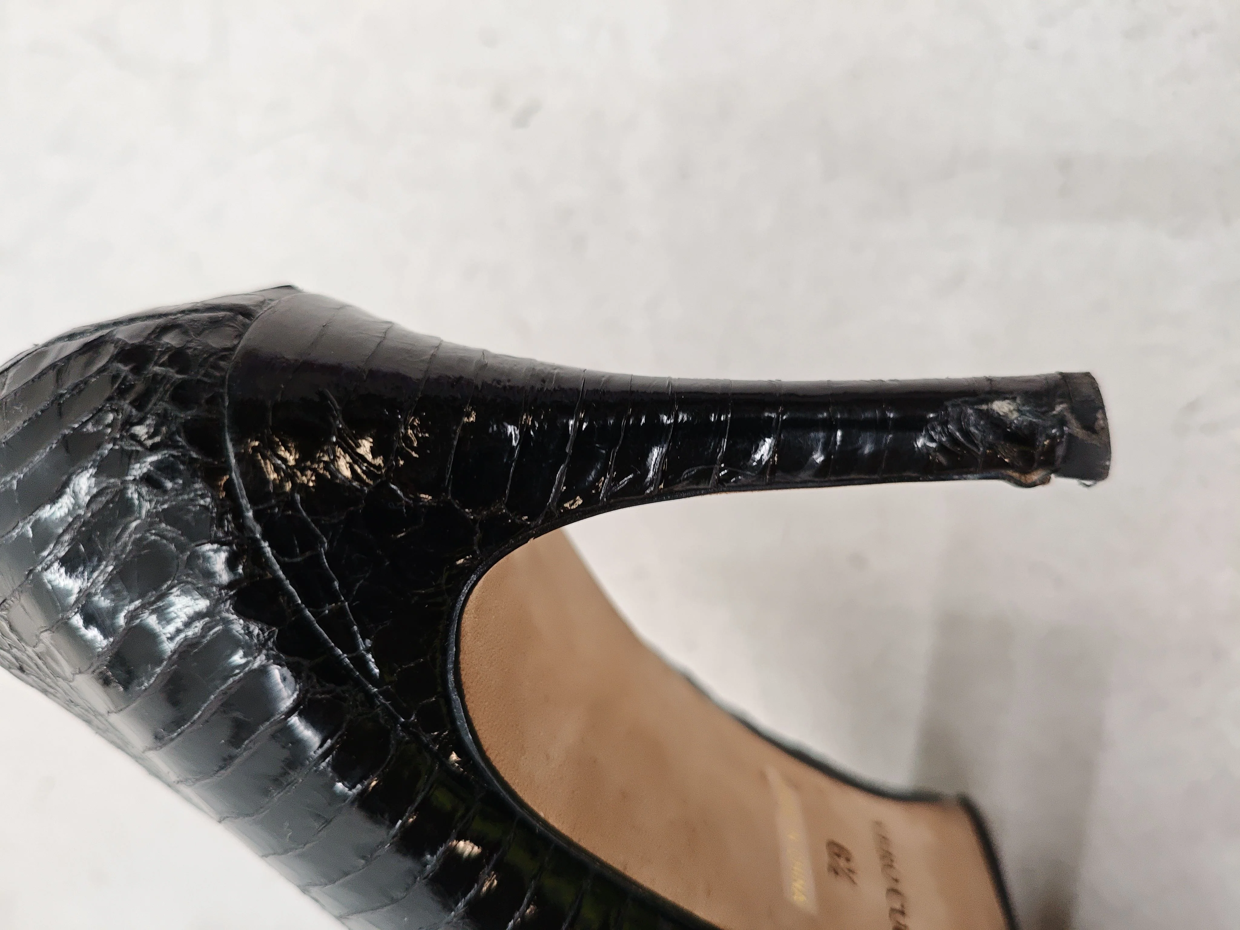 Vero Cuoio Women's Heels UK 4.5 Black Animal Print 100% Leather Court - Image 8