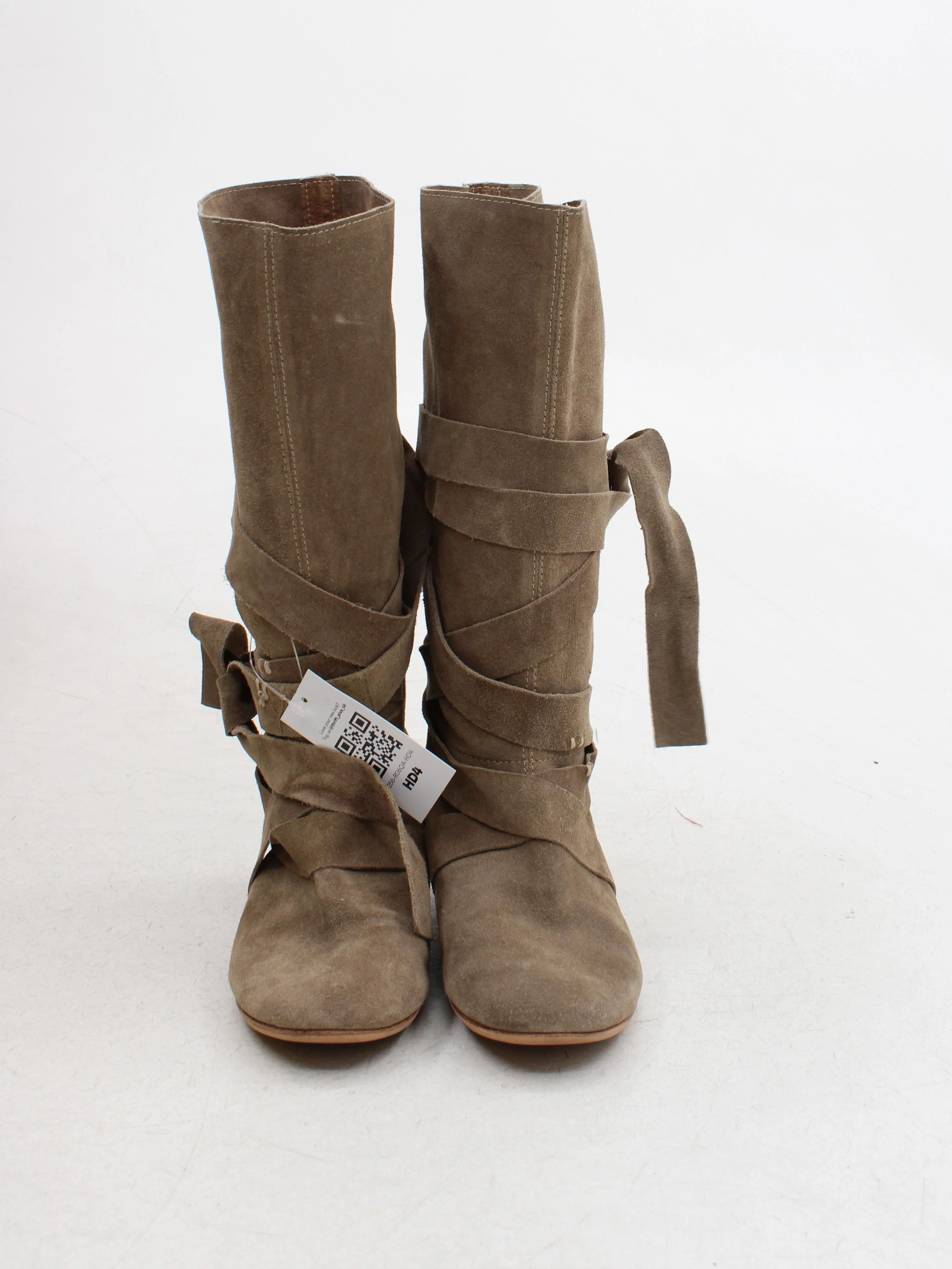 Vibram Women's Boots UK 3 Brown 100% Suede Combat - Image 2