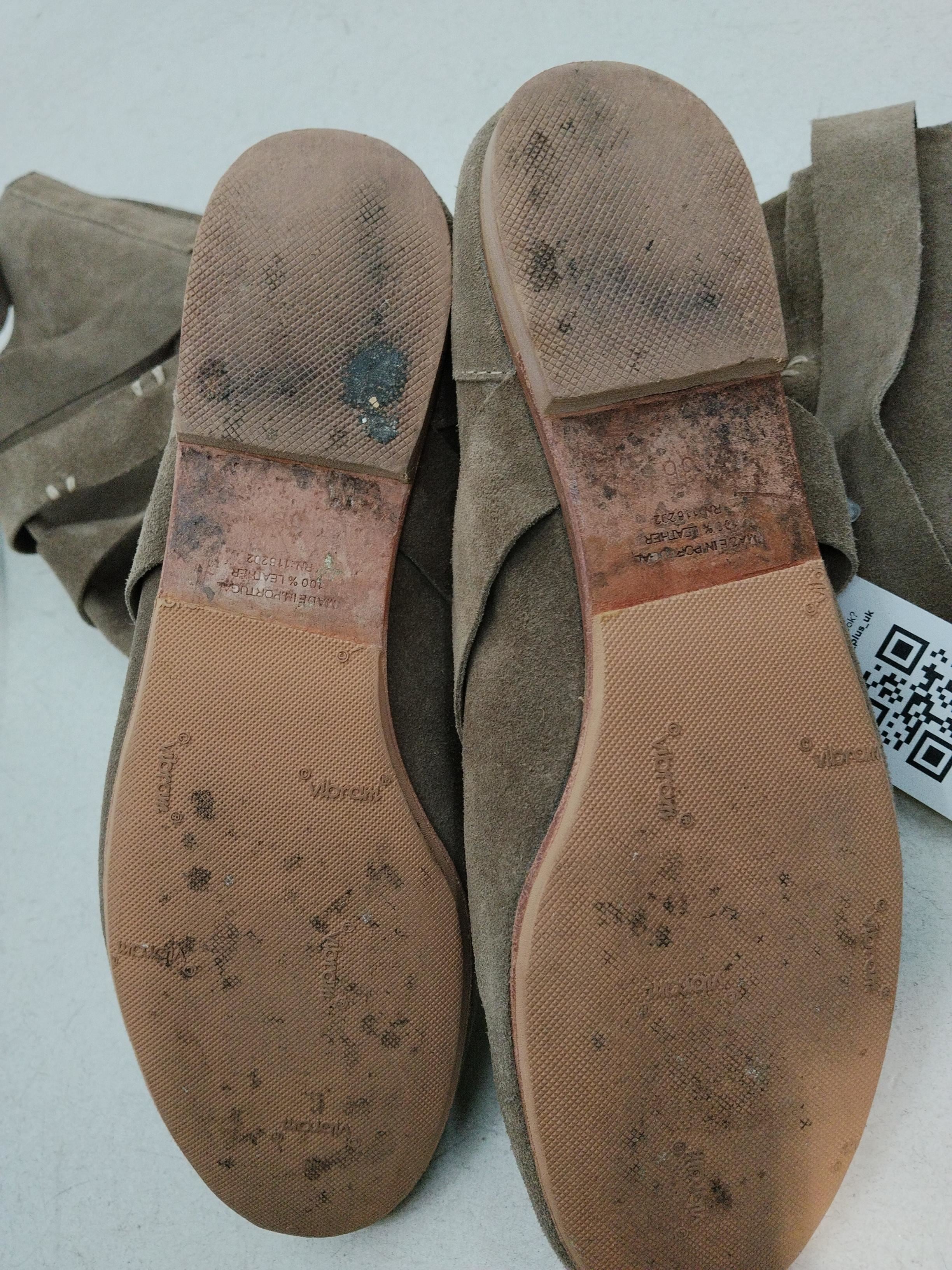 Vibram Women's Boots UK 3 Brown 100% Suede Combat - Image 7