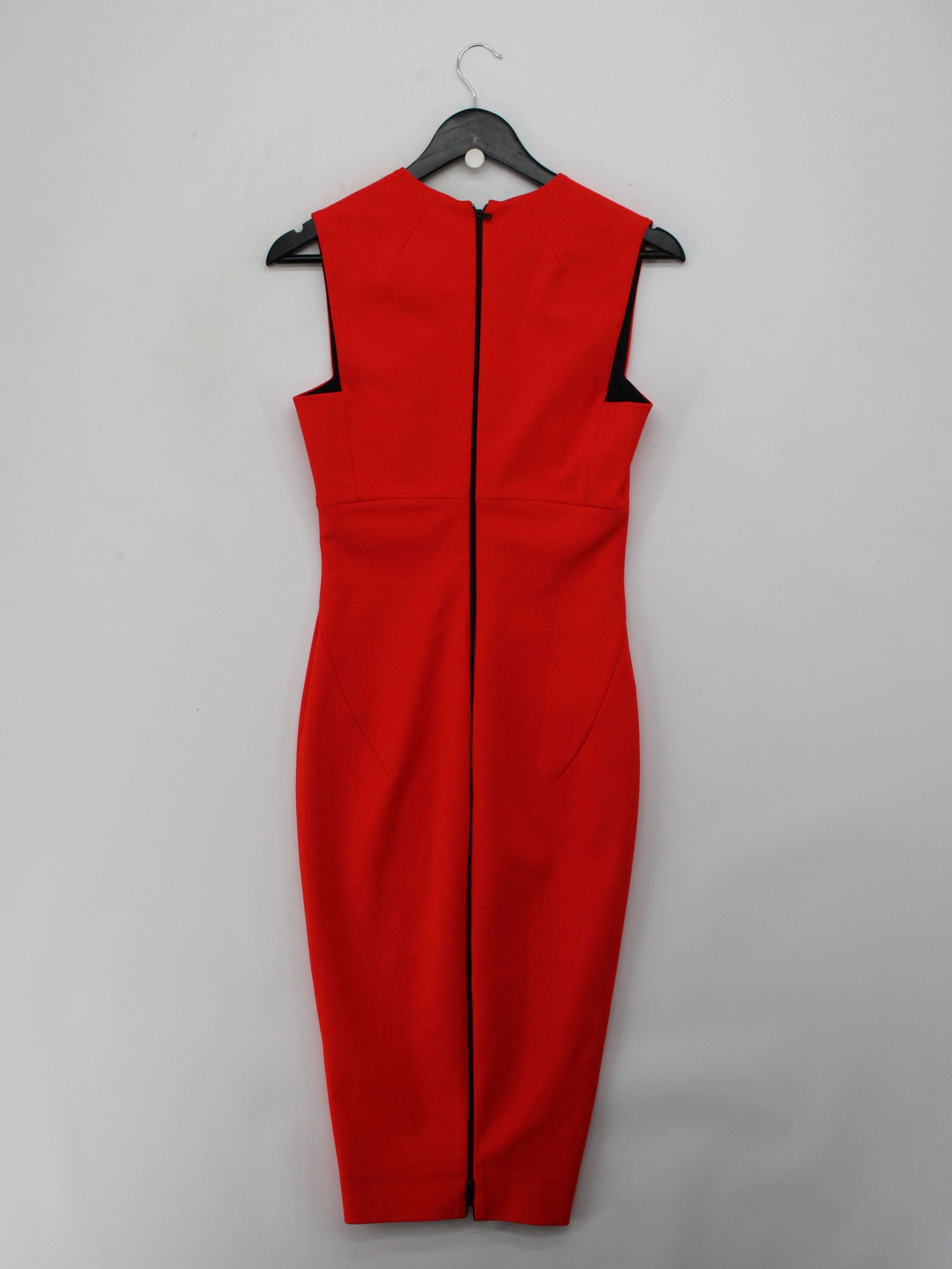 Victoria Beckham Bodycon Midi Dress UK10 in Red - Image 2