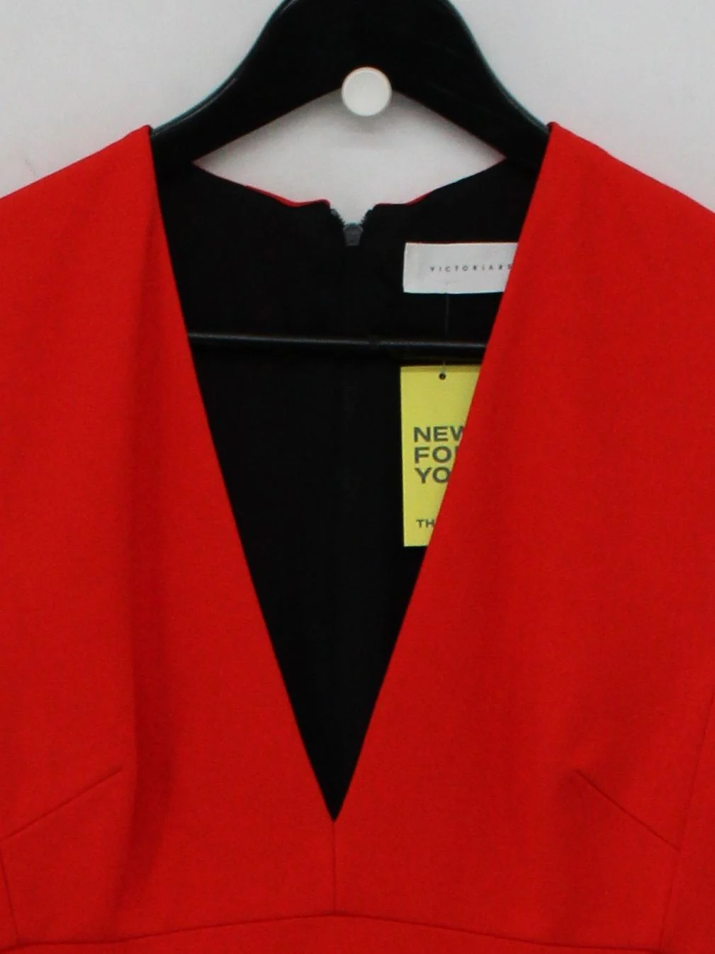 Victoria Beckham Bodycon Midi Dress UK10 in Red - Image 3