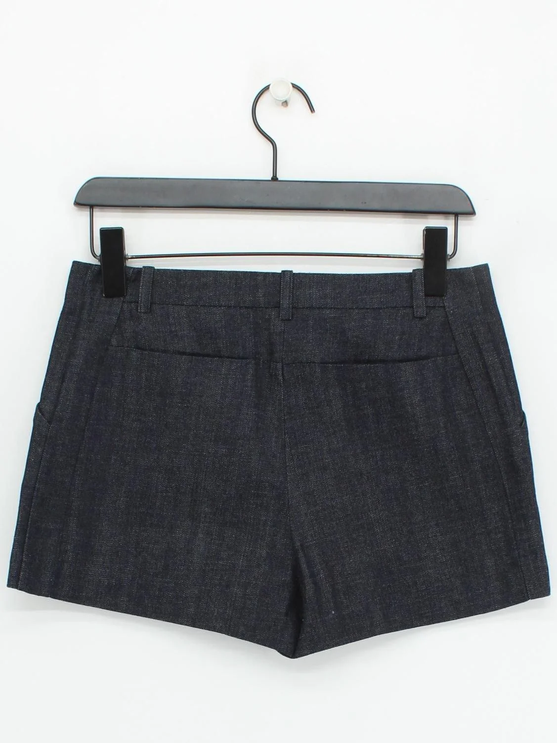 Victoria Beckham Women's Shorts UK 8 Blue 100% Cotton Cut-Off - Image 2