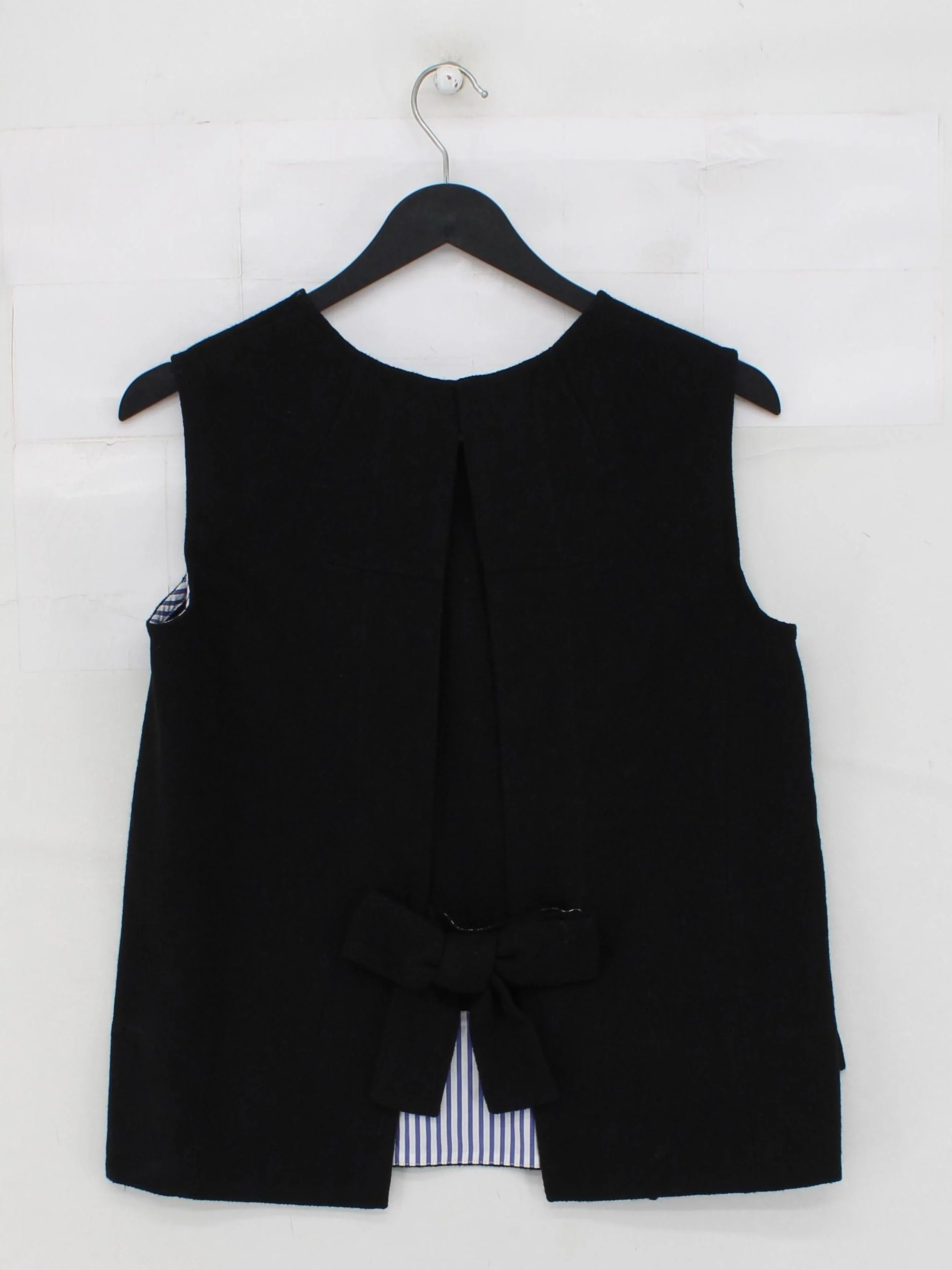 Victoria Beckham Women's Top UK 6 Black Linen with Wool, Cotton Basic - Image 2