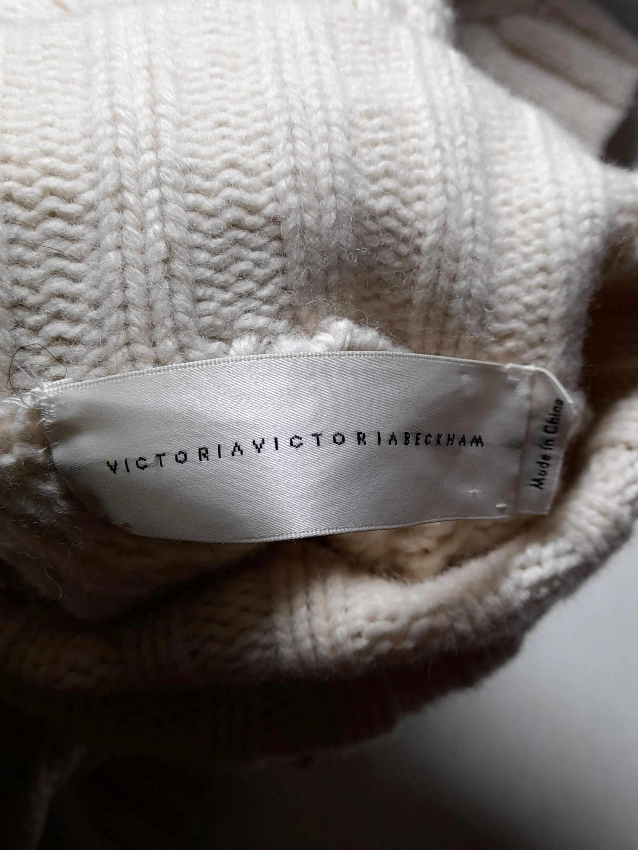 Victoria Victoria Beckham Women's Jumper XS Cream Wool with Nylon Pullover - Image 5