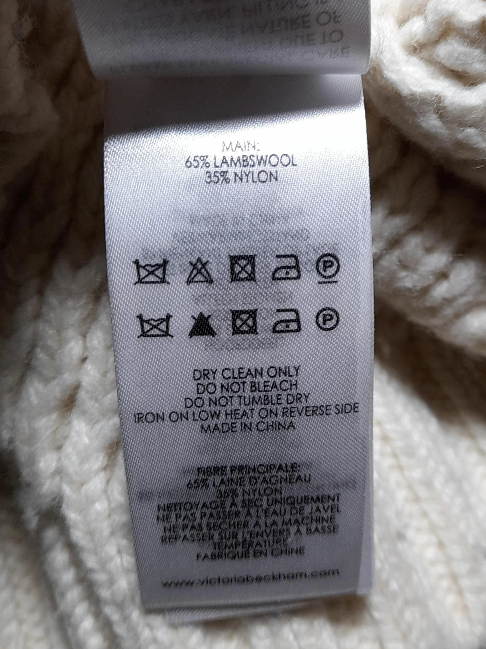 Victoria Victoria Beckham Women's Jumper XS Cream Wool with Nylon Pullover - Image 6