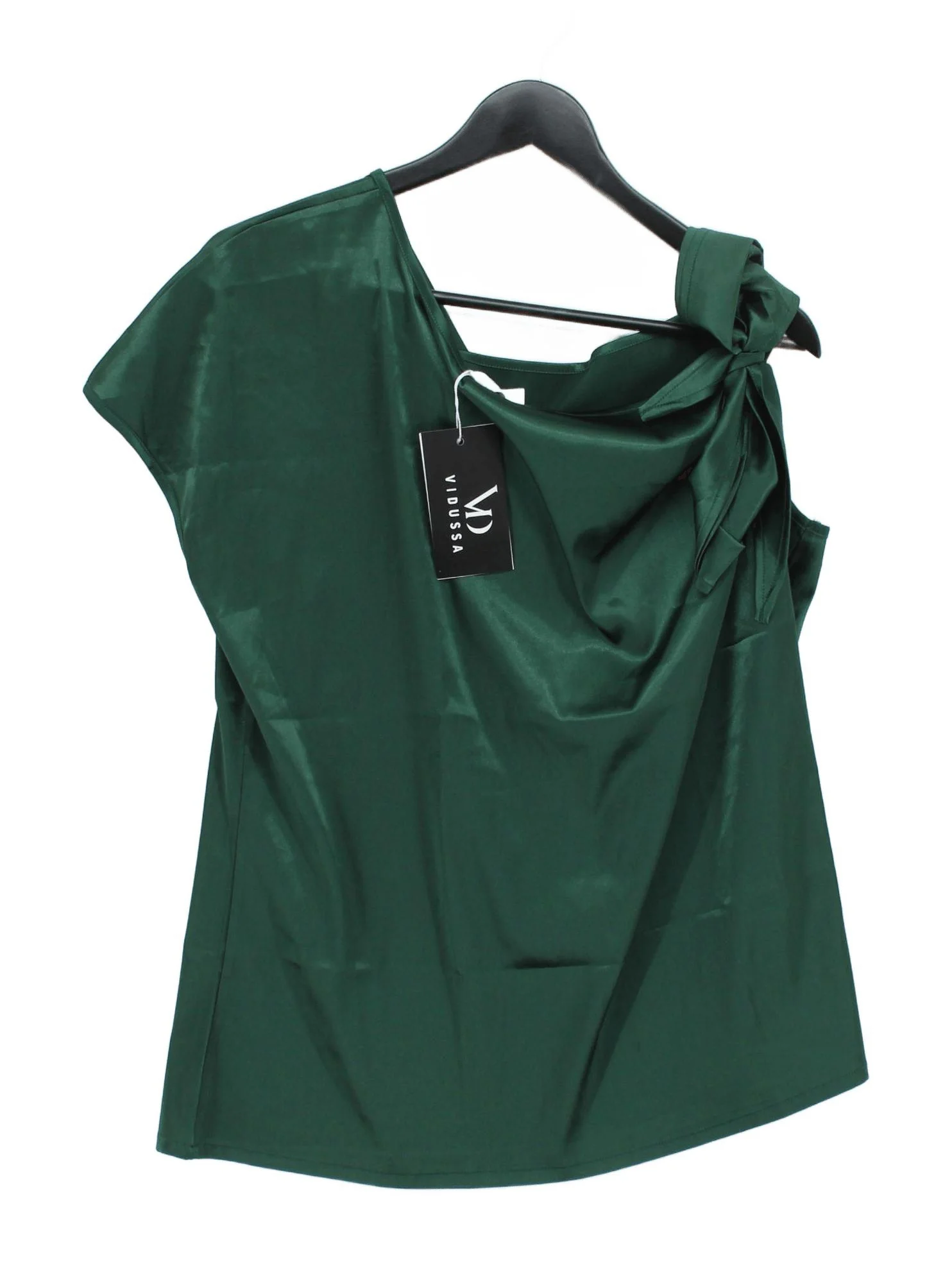 Vidussa Women's Top XXL Green Polyester with Spandex Short Sleeve V-Neck Basic