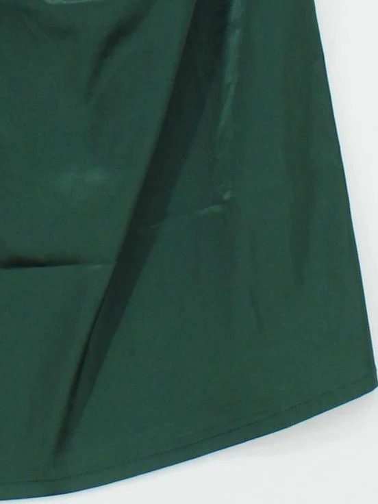 Vidussa Women's Top XXL Green Polyester with Spandex Short Sleeve V-Neck Basic - Image 4