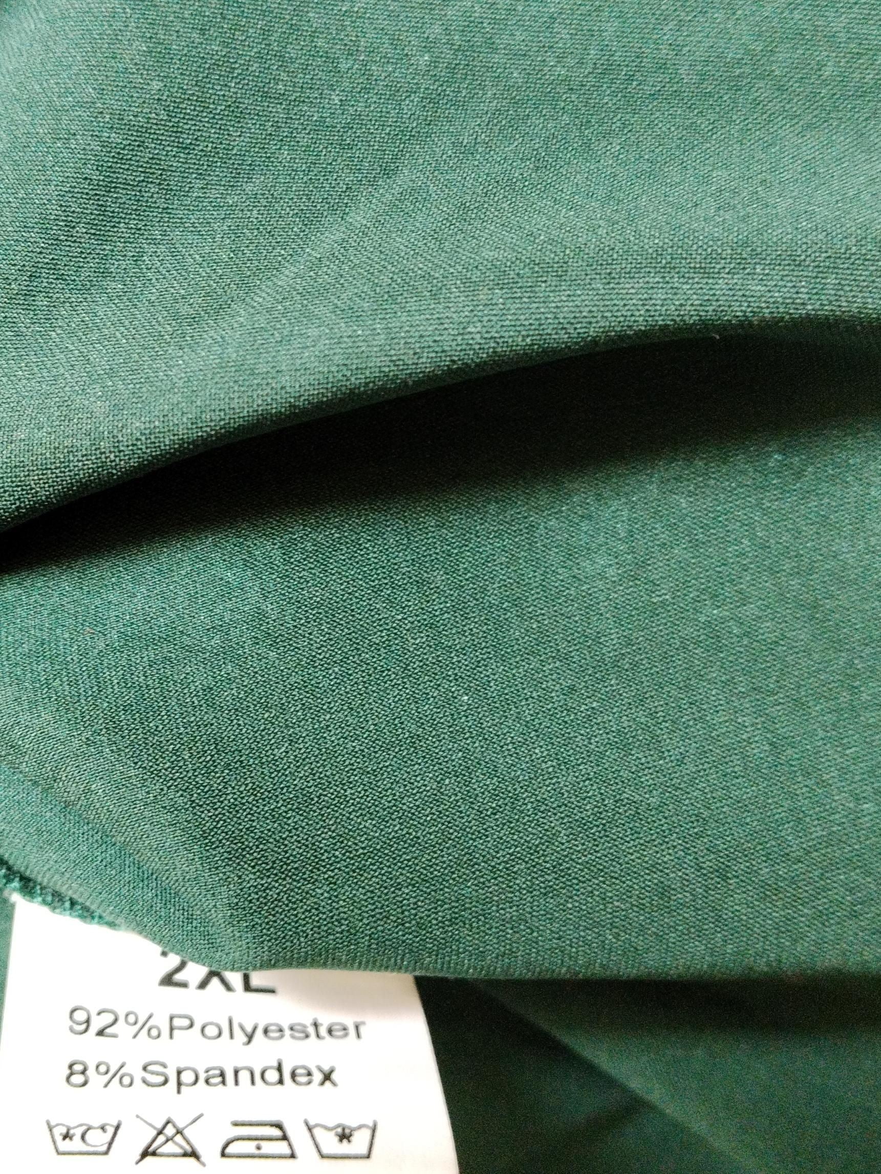 Vidussa Women's Top XXL Green Polyester with Spandex Short Sleeve V-Neck Basic - Image 6