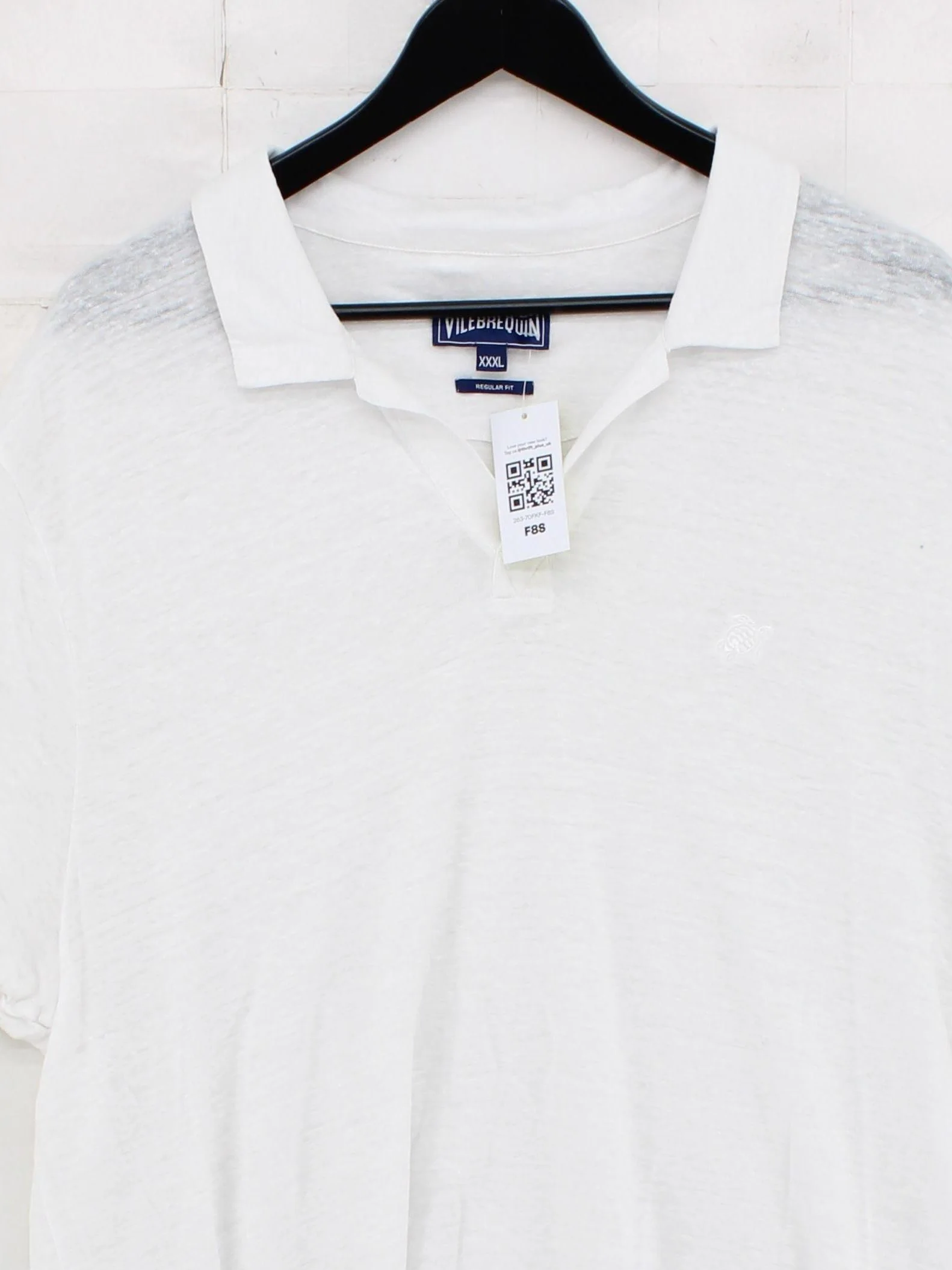 Vilebrequin Men's Polo XXXL White 100% Linen Basic - Image 3