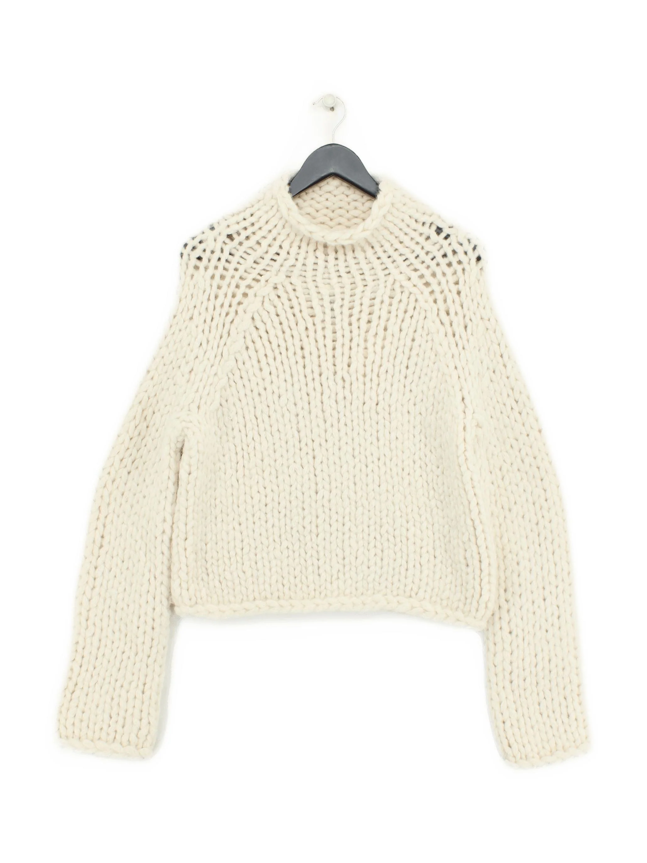 Vince Women's Jumper S Cream Wool with Nylon High Neck Pullover