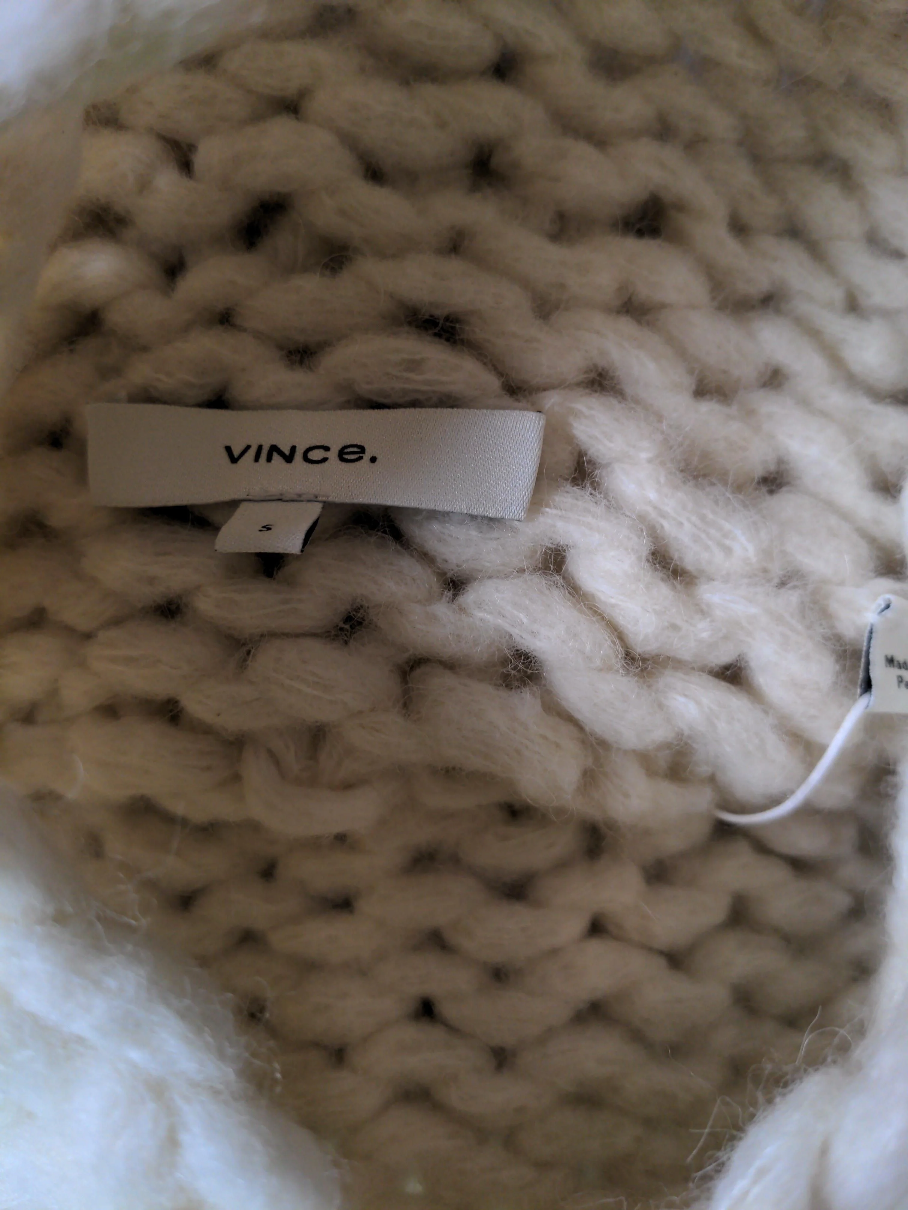 Vince Women's Jumper S Cream Wool with Nylon High Neck Pullover - Image 5