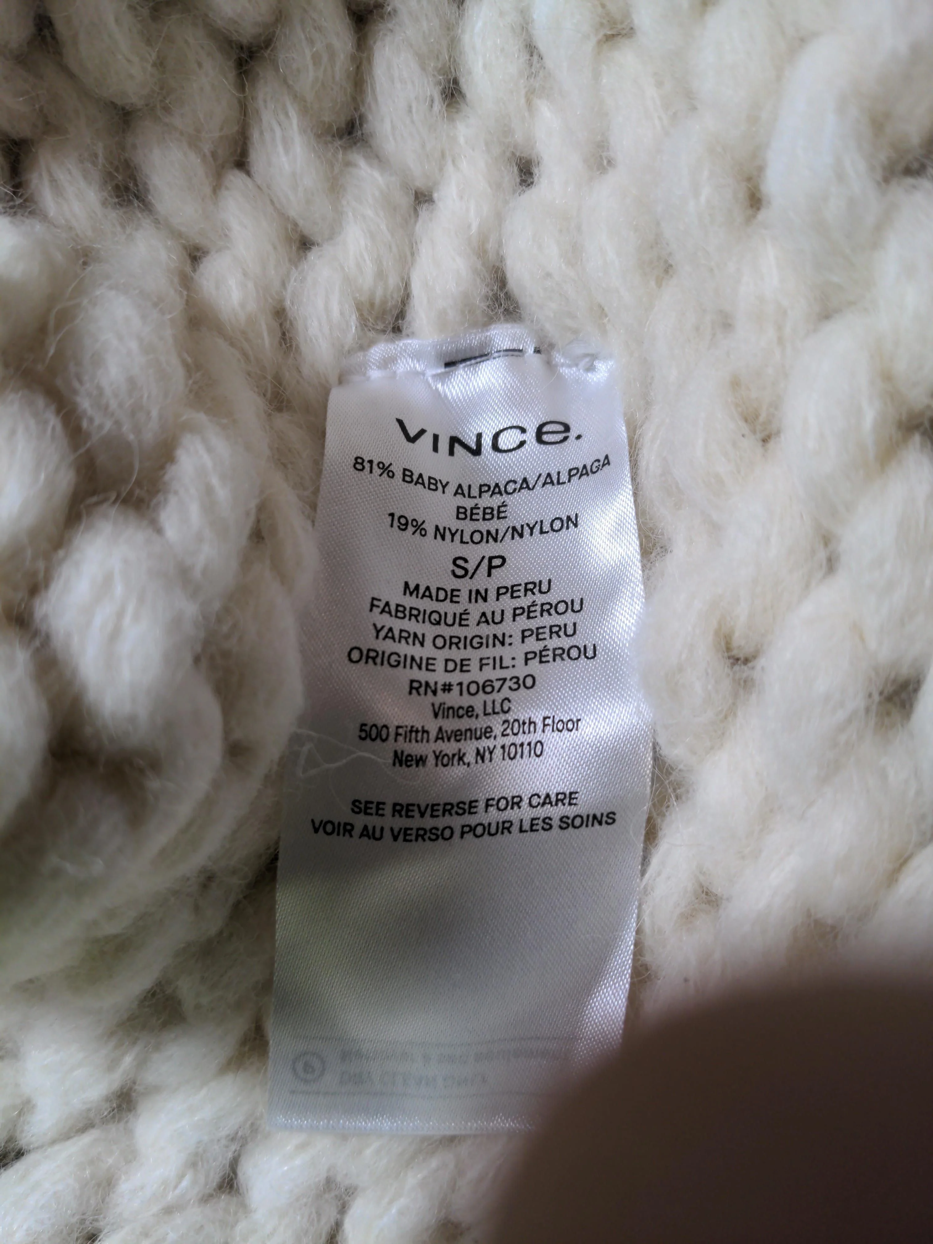 Vince Women's Jumper S Cream Wool with Nylon High Neck Pullover - Image 6