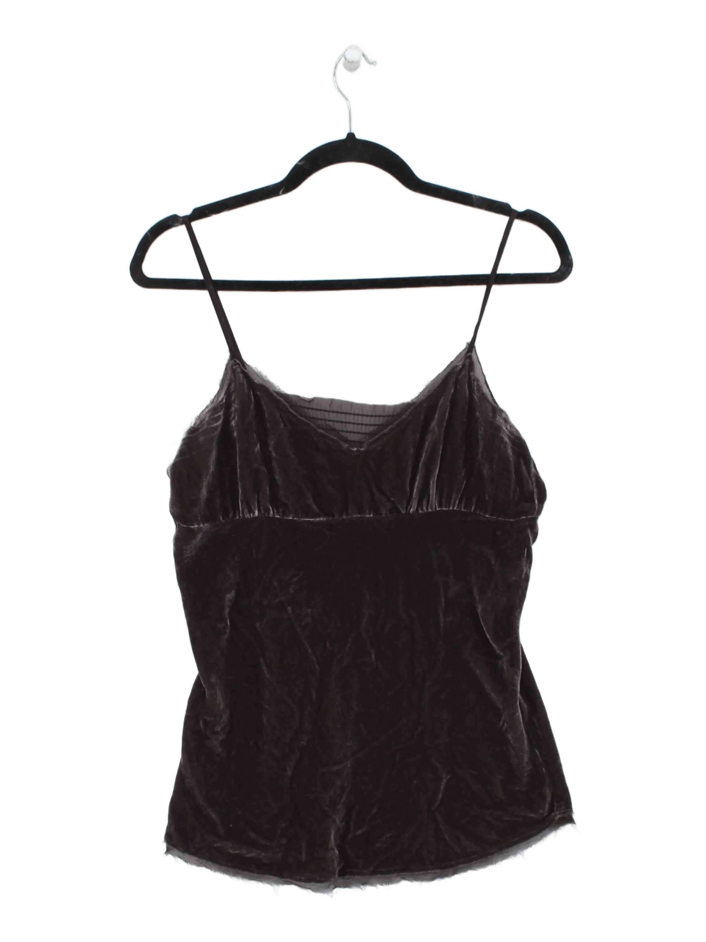 Vince Women's T-Shirt UK 8 Brown Rayon with Silk Sleeveless V-Neck Camisole