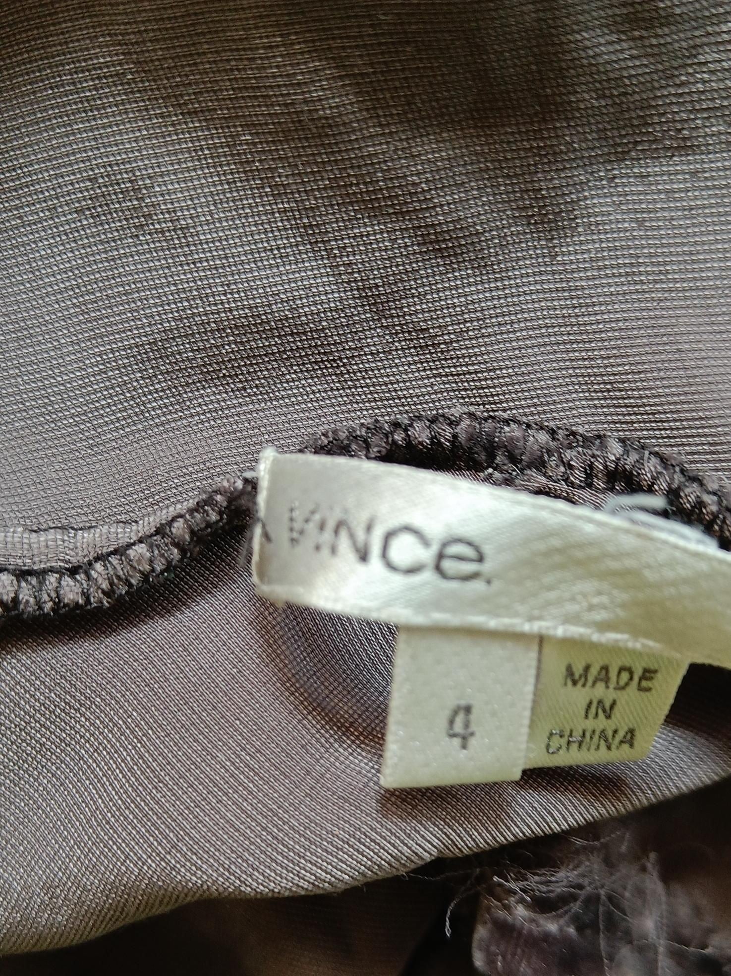 Vince Women's T-Shirt UK 8 Brown Rayon with Silk Sleeveless V-Neck Camisole - Image 6