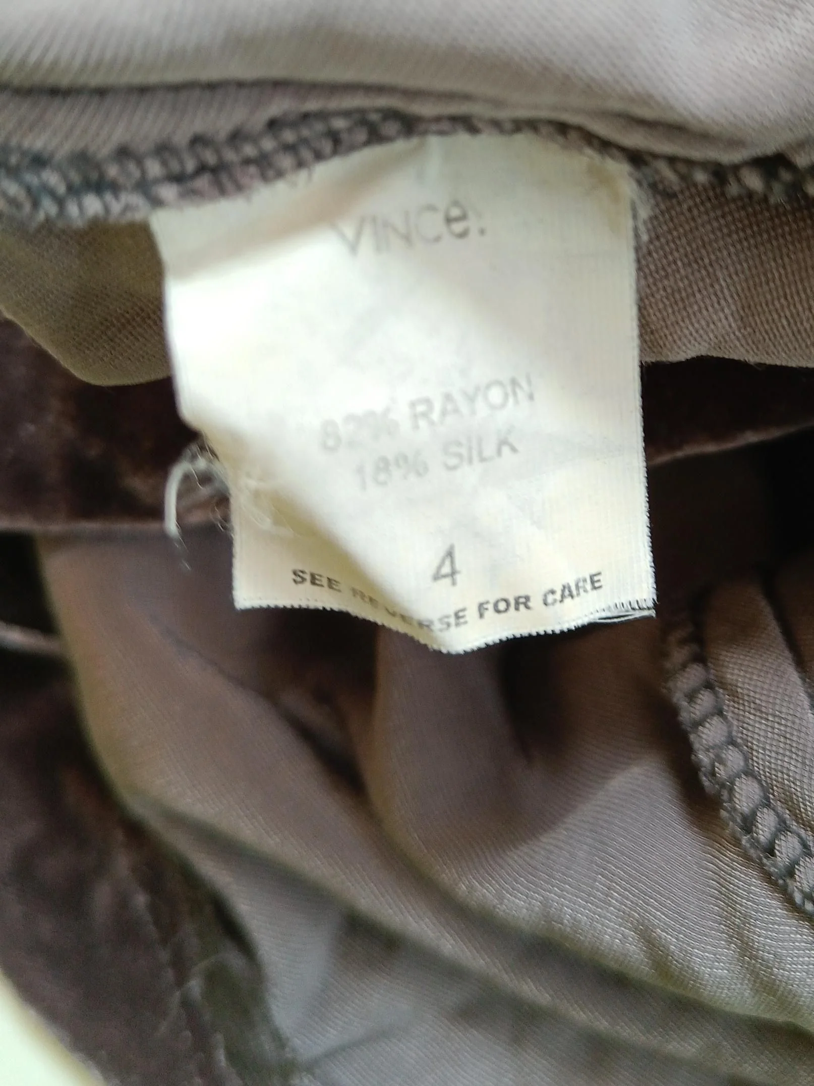 Vince Women's T-Shirt UK 8 Brown Rayon with Silk Sleeveless V-Neck Camisole - Image 7