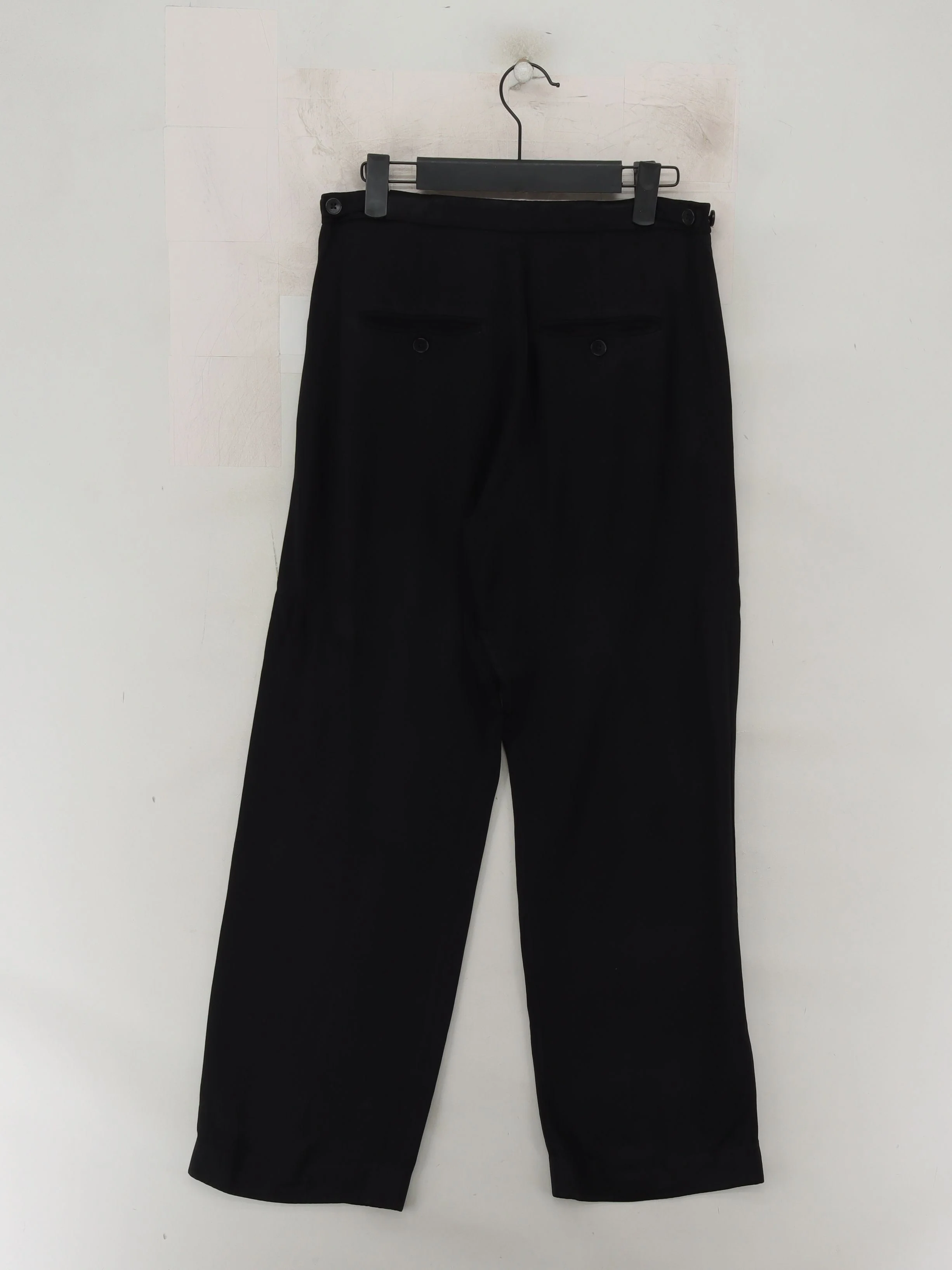 Vince Women's Trousers UK 10 Black Viscose with Acetate Wide-Leg Cropped - Image 2