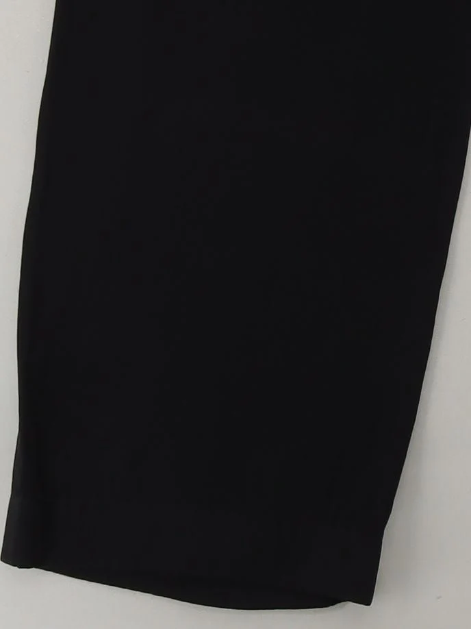 Vince Women's Trousers UK 10 Black Viscose with Acetate Wide-Leg Cropped - Image 4