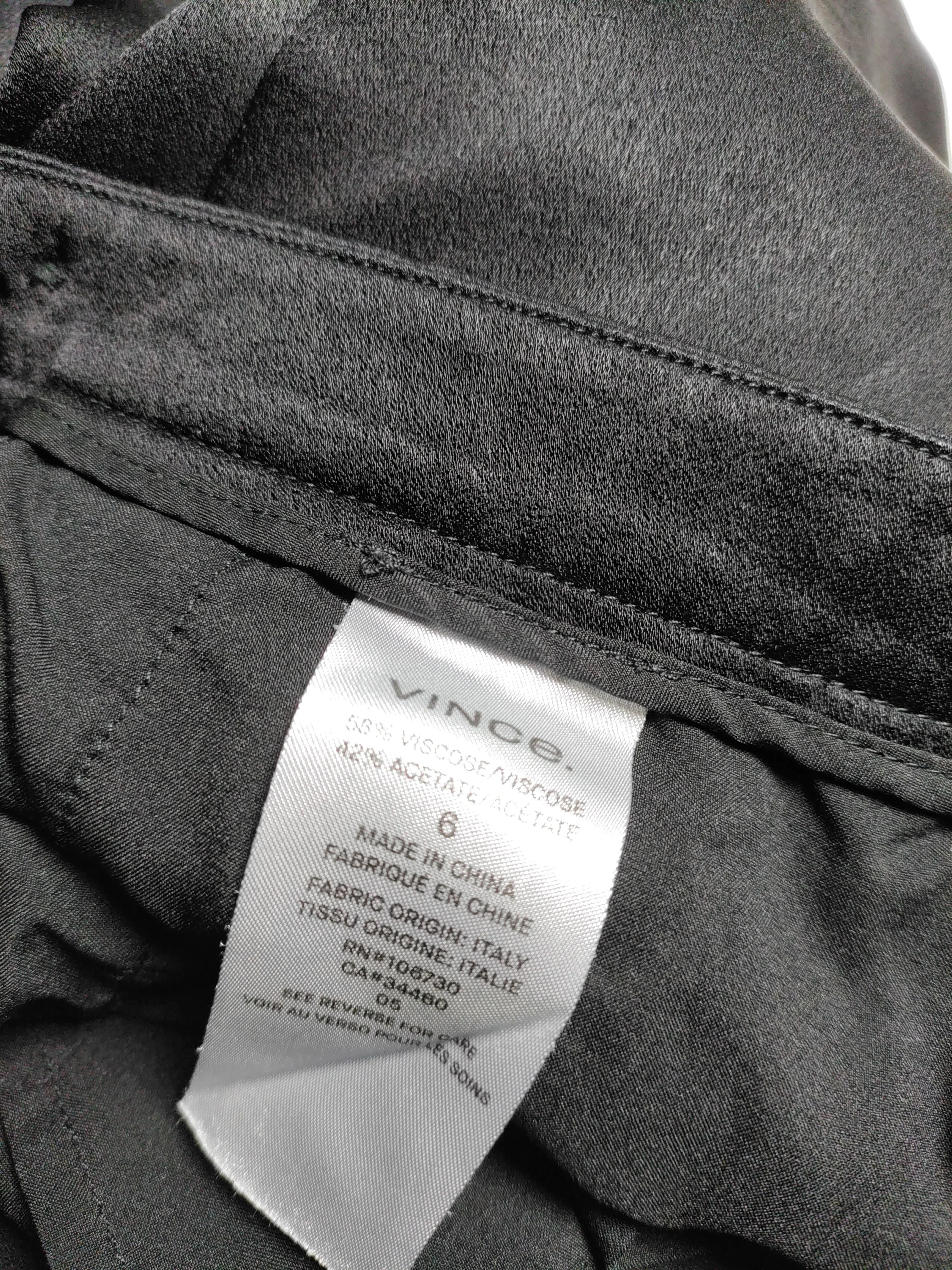 Vince Women's Trousers UK 10 Black Viscose with Acetate Wide-Leg Cropped - Image 7