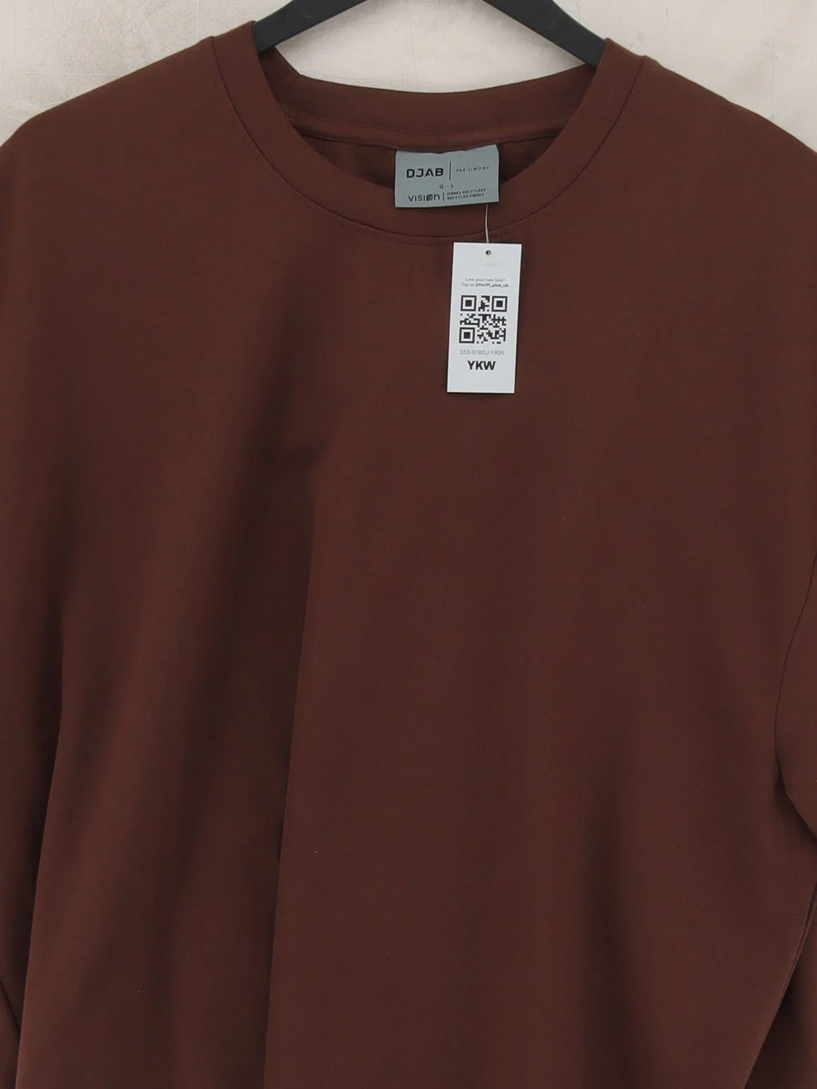 Vision Men's T-Shirt L Brown Polyester with Cotton, Elastane Basic New with tags - Image 3