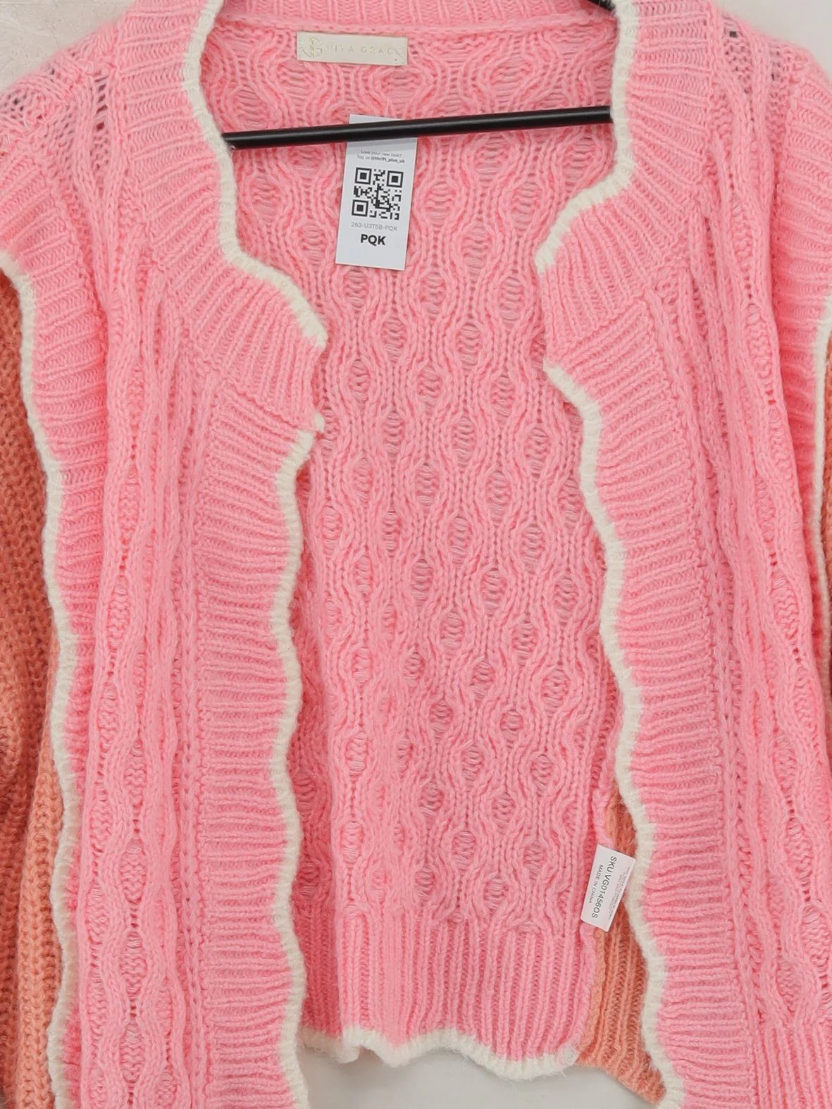 Vita Grace Women's Cardigan M Pink Acrylic with Nylon, Wool, Mohair Cardigan - Image 3