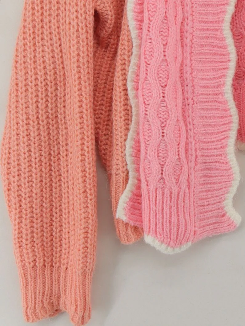 Vita Grace Women's Cardigan M Pink Acrylic with Nylon, Wool, Mohair Cardigan - Image 4